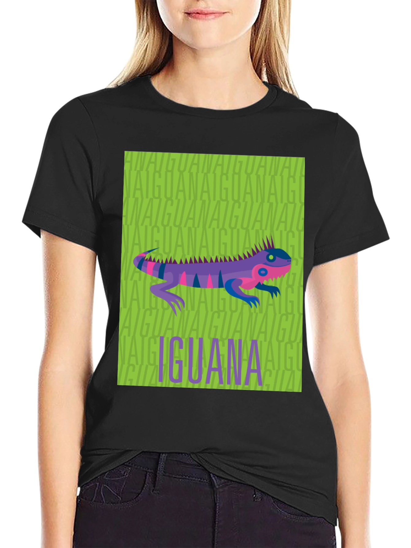 Black Iguana Graphic Print Black T-Shirt view 2