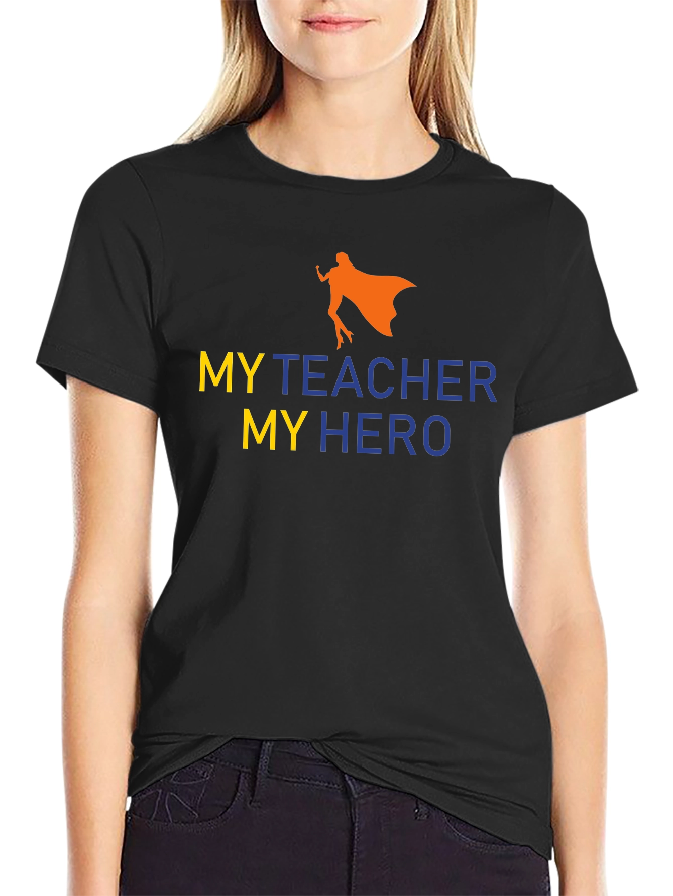 Black My Teacher My Hero Graphic Tee view 2