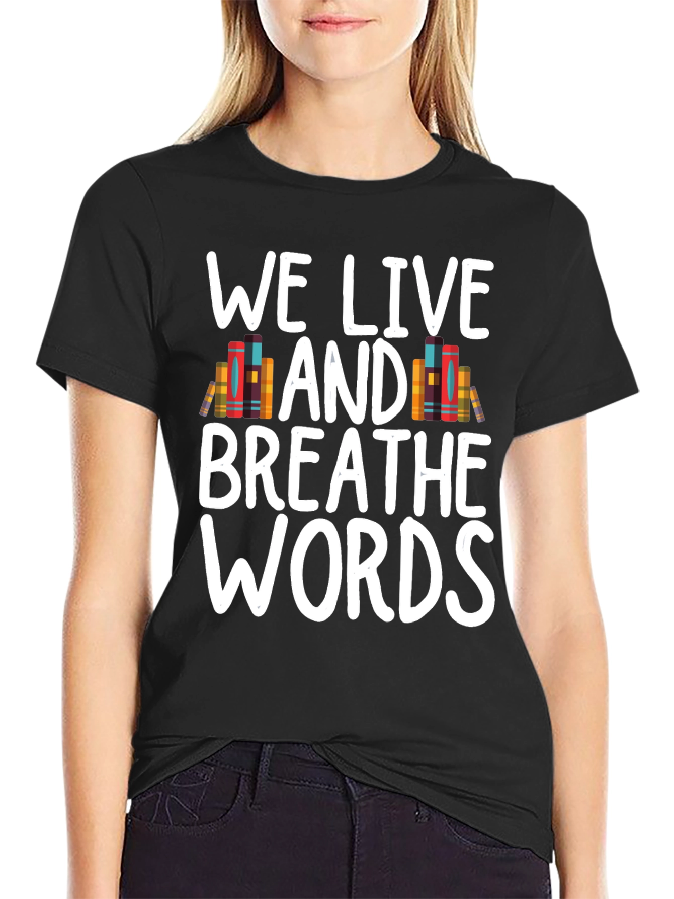 Black Book Lover T-Shirt - We Live and Breathe Words view 2