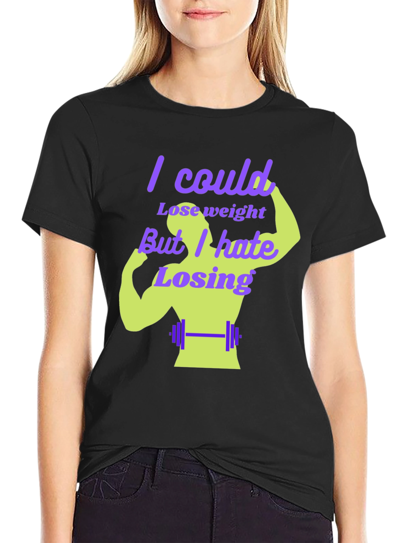 Black Funny Weightlifting T-Shirt - I Could Lose Weight view 2