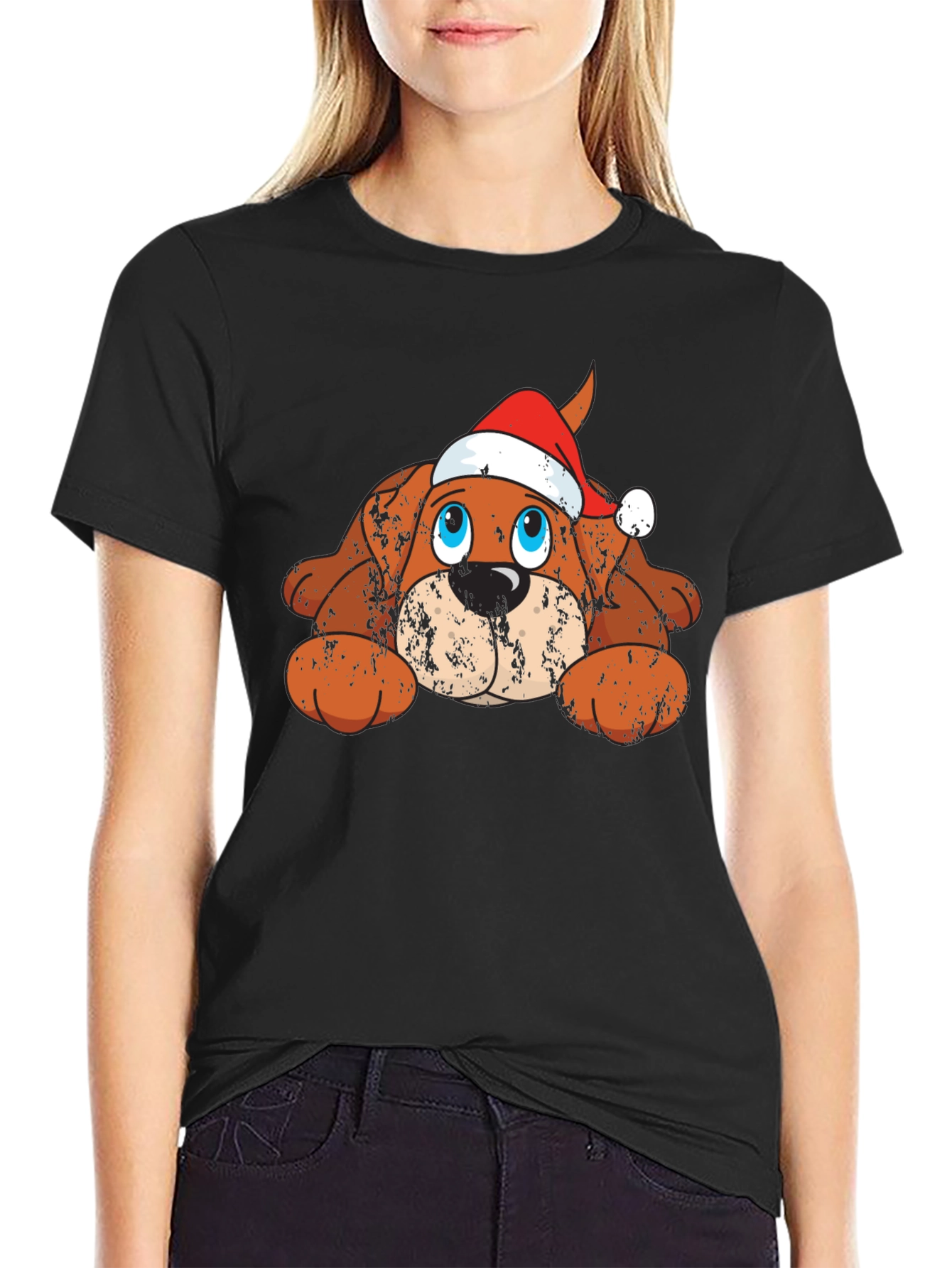 Black Festive Dog Graphic Tee view 2