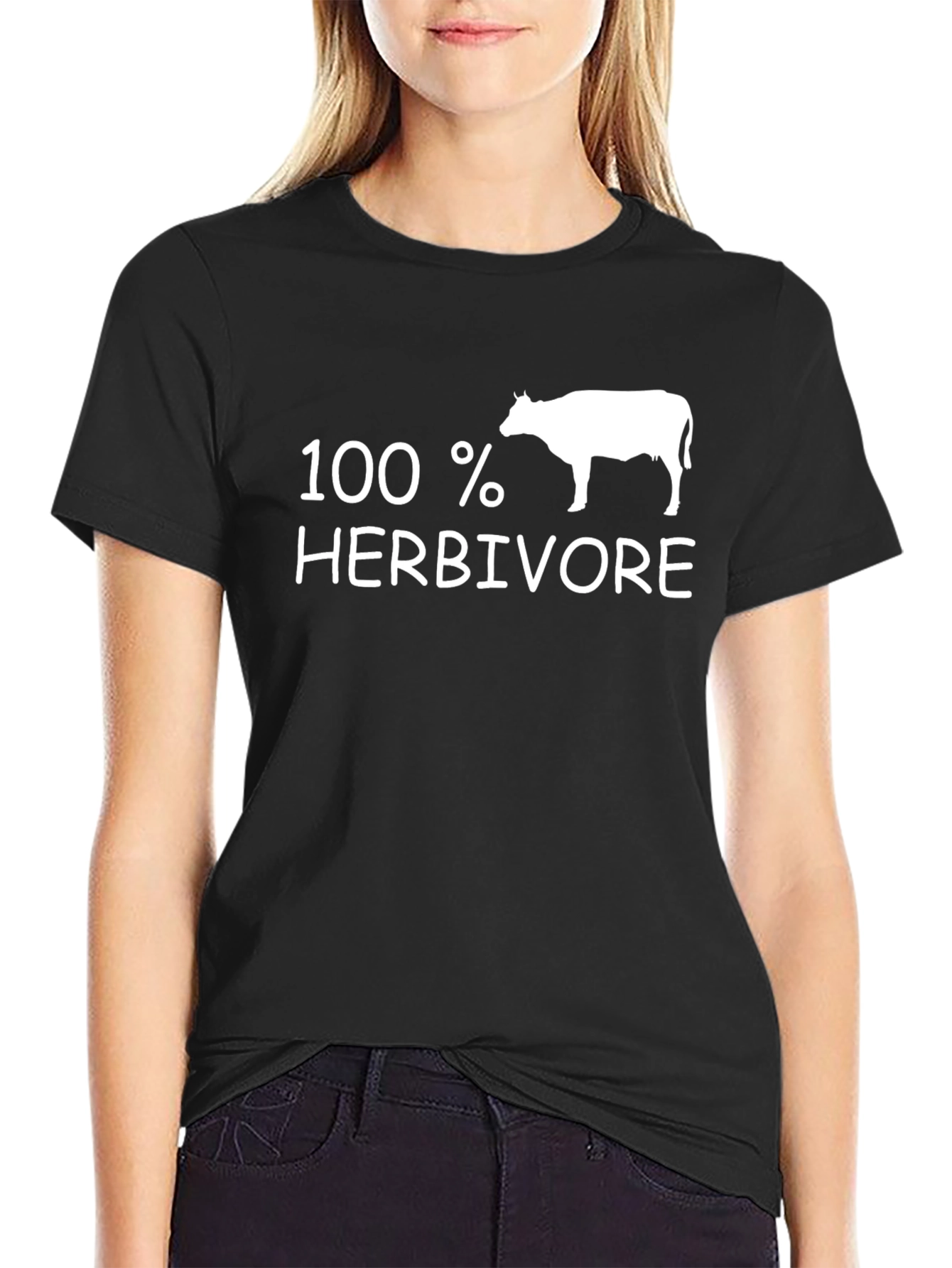 Black 100% Herbivore Black T-Shirt view 2