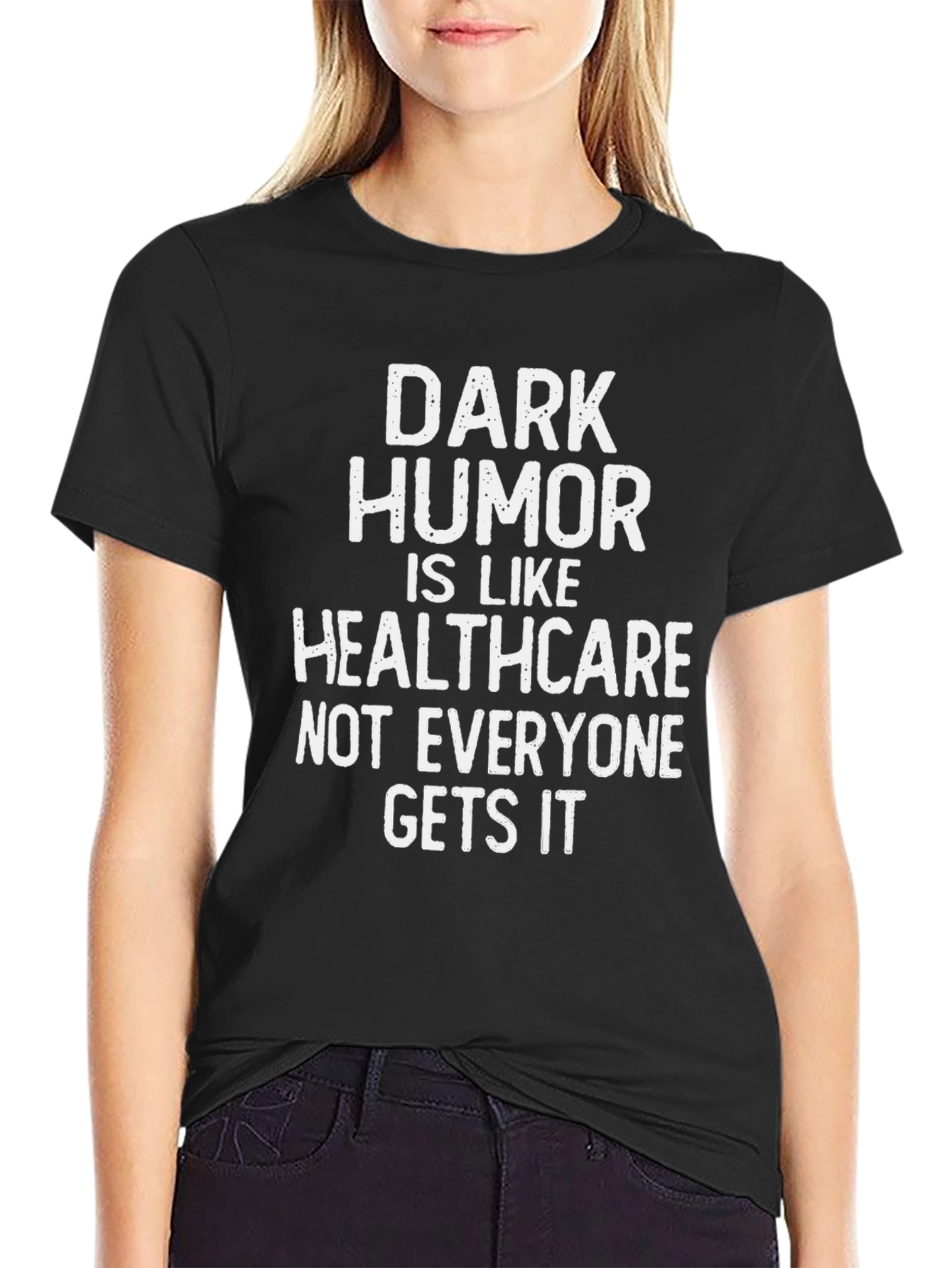 Black Dark Humor Healthcare Graphic Tee view 2