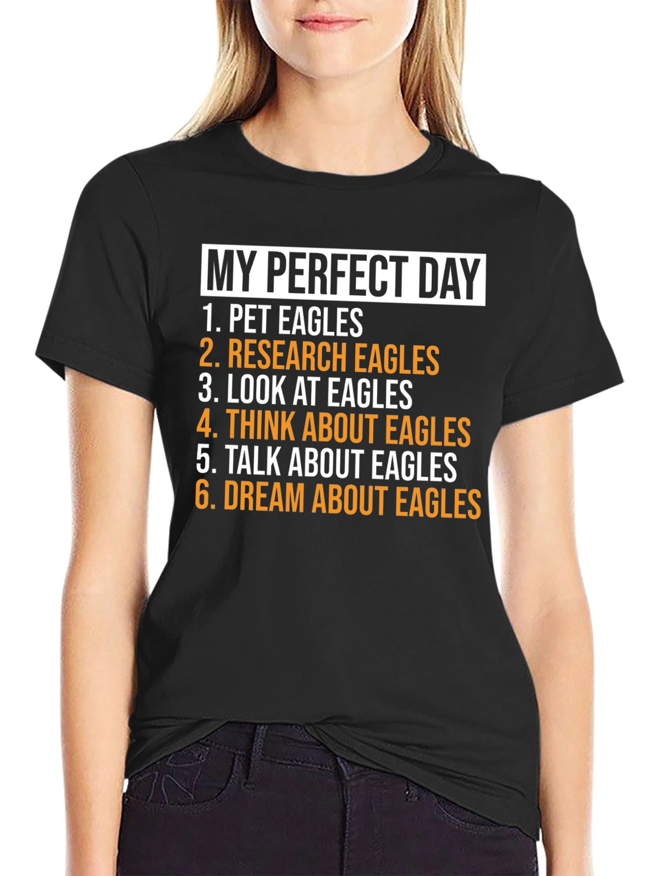 Black My Perfect Day Eagles T-Shirt view 2