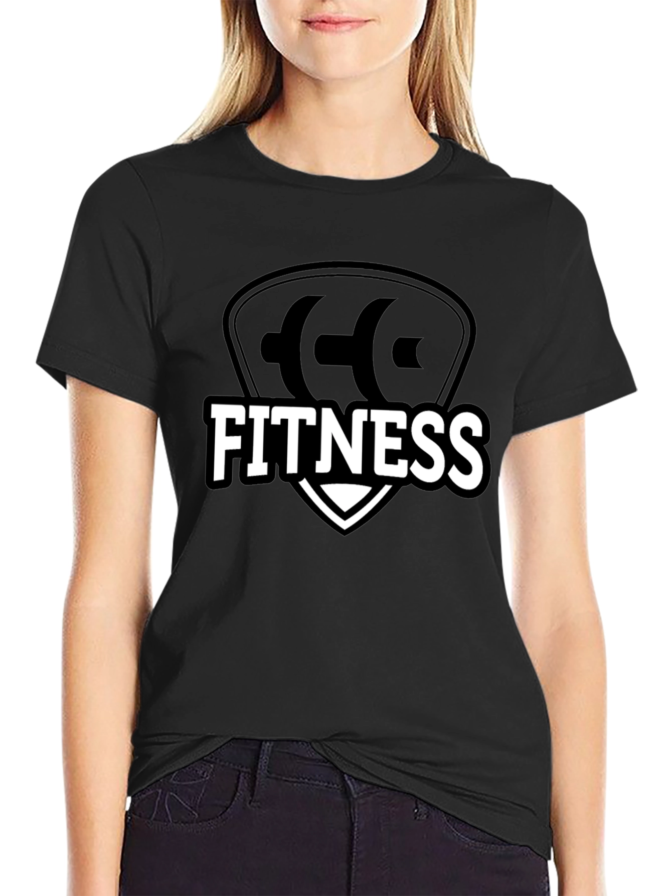 Black Fitness Black T-Shirt view 2