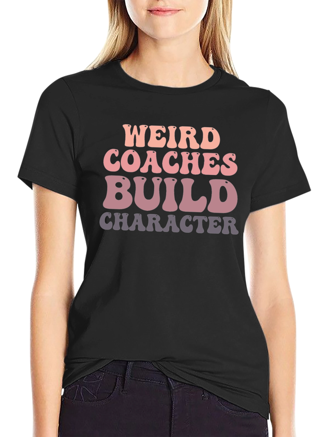 Black Weird Coaches Build Character Graphic Tee view 2