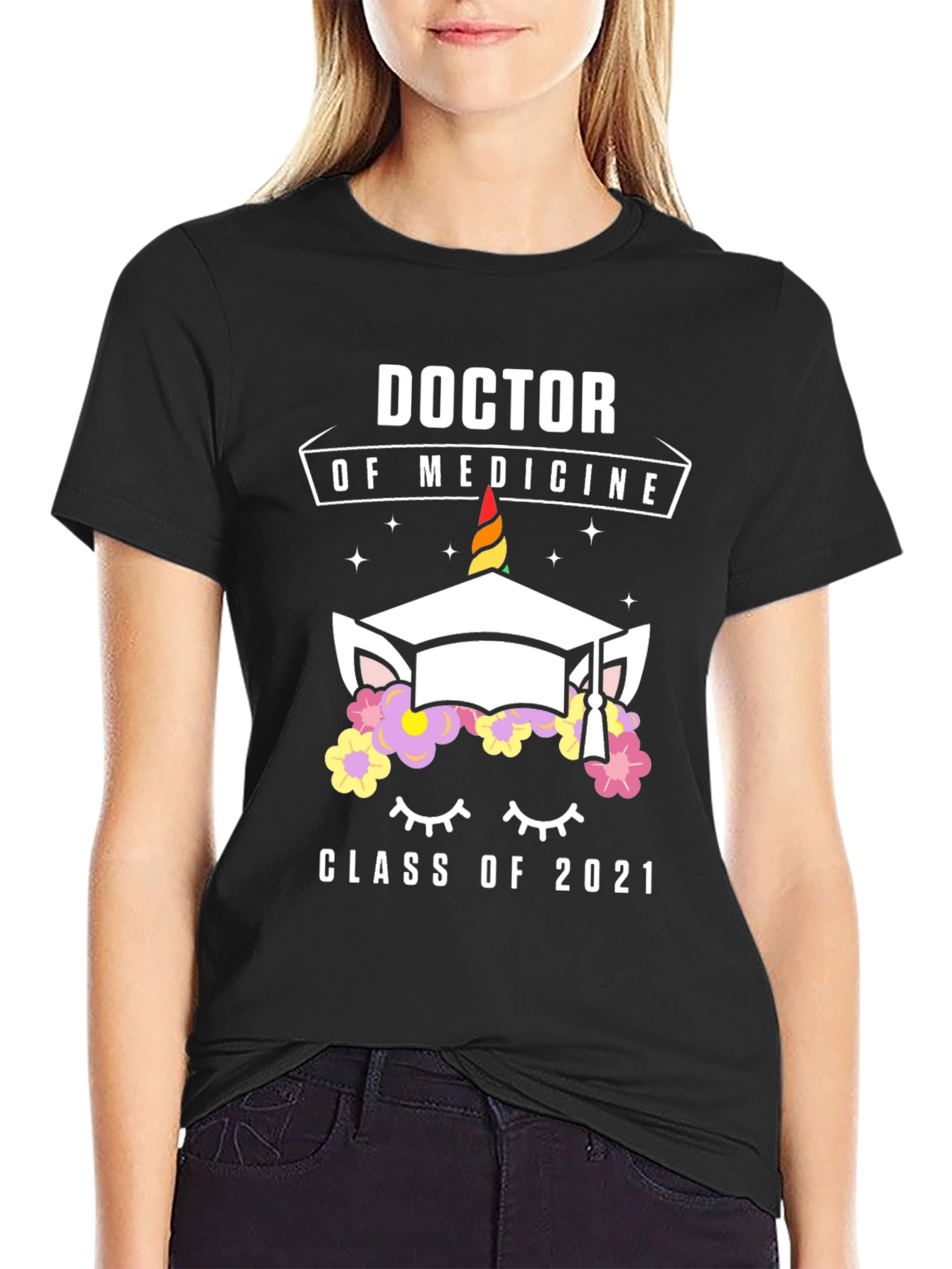 Black Doctor of Medicine Class of 2021 Graduation T-Shirt view 2