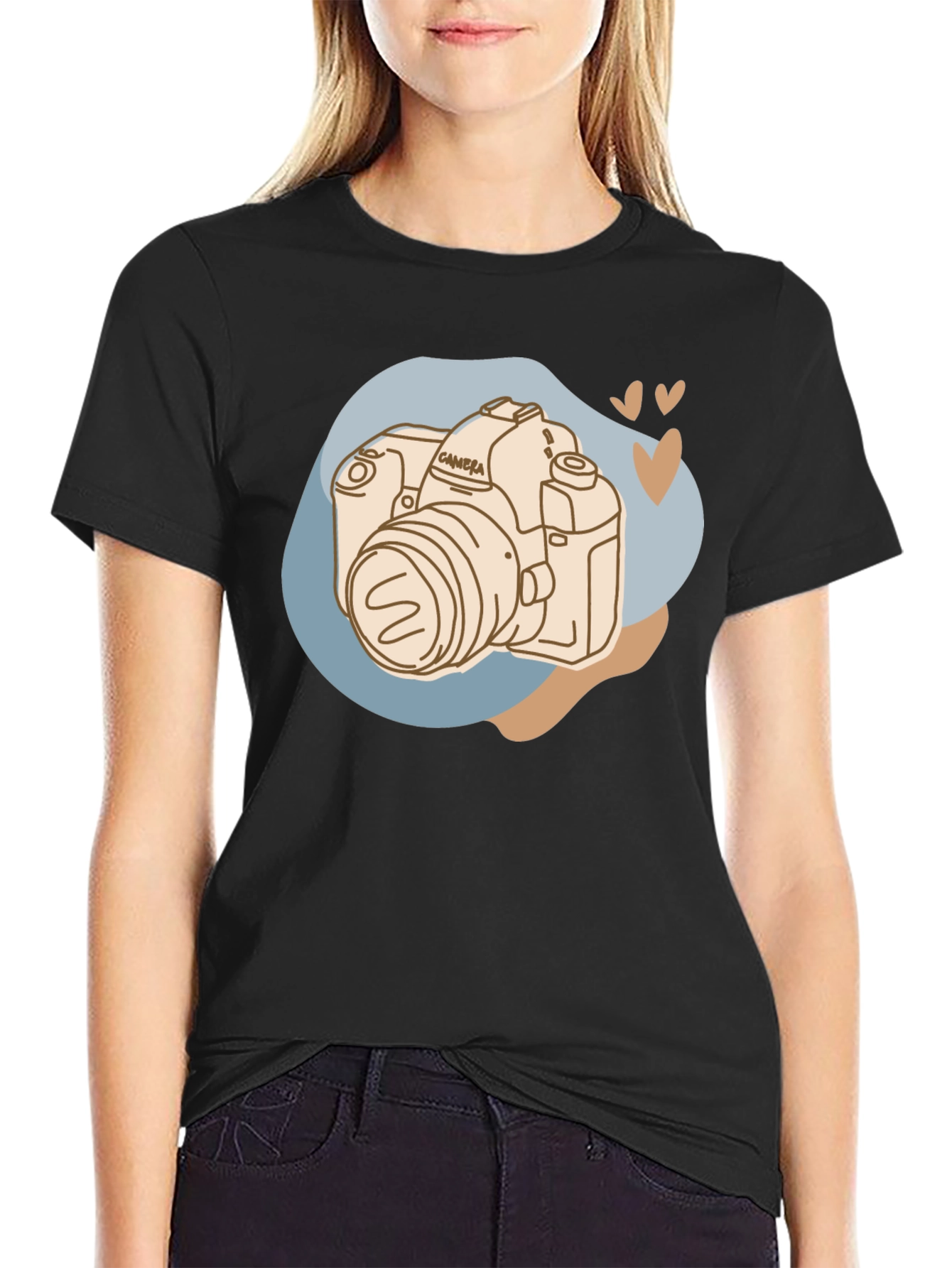Black Camera Graphic Tee - Stylish Photography Lover T-Shirt view 2