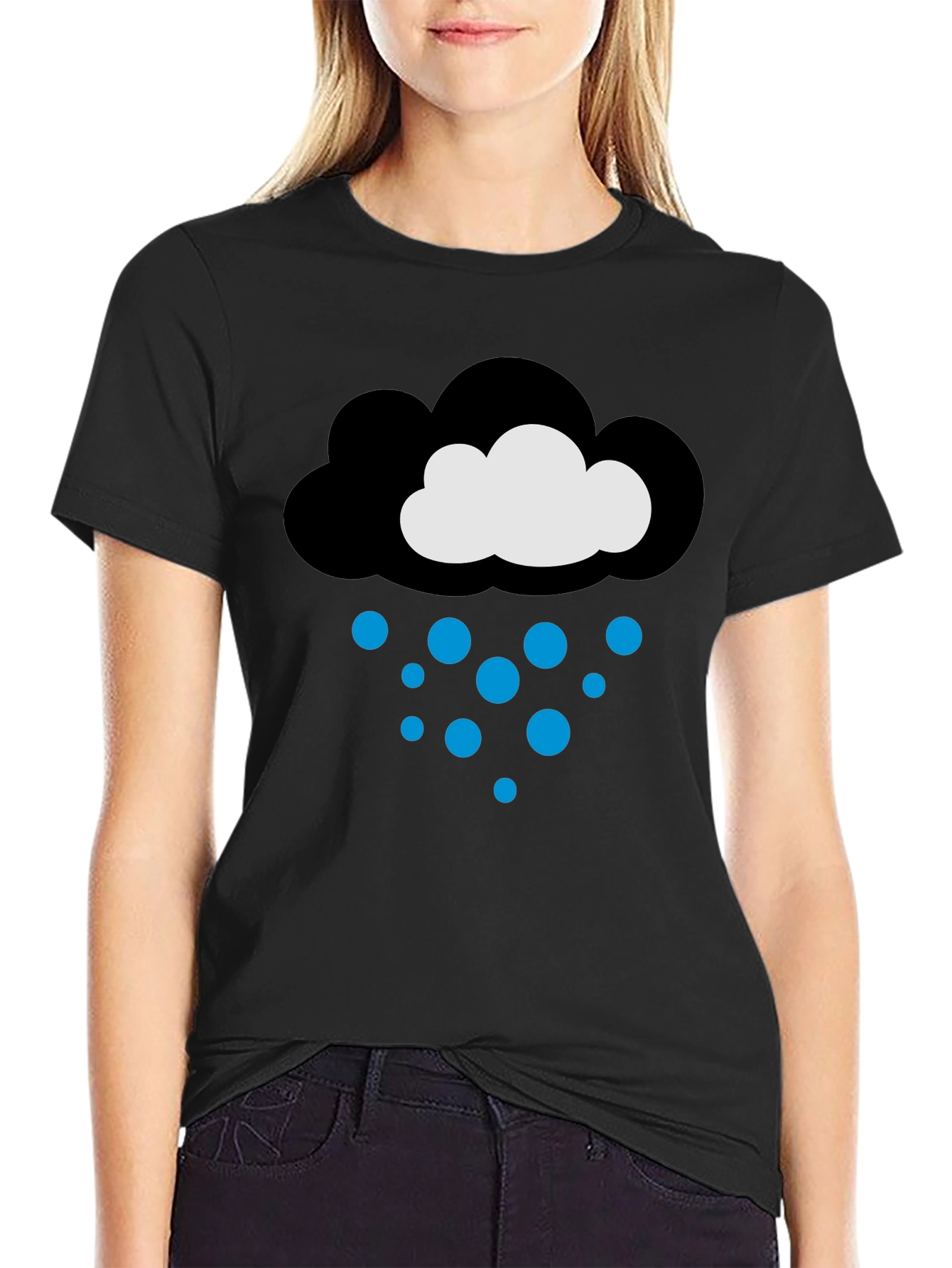 Black Rain Cloud Graphic T-Shirt - Black view 2