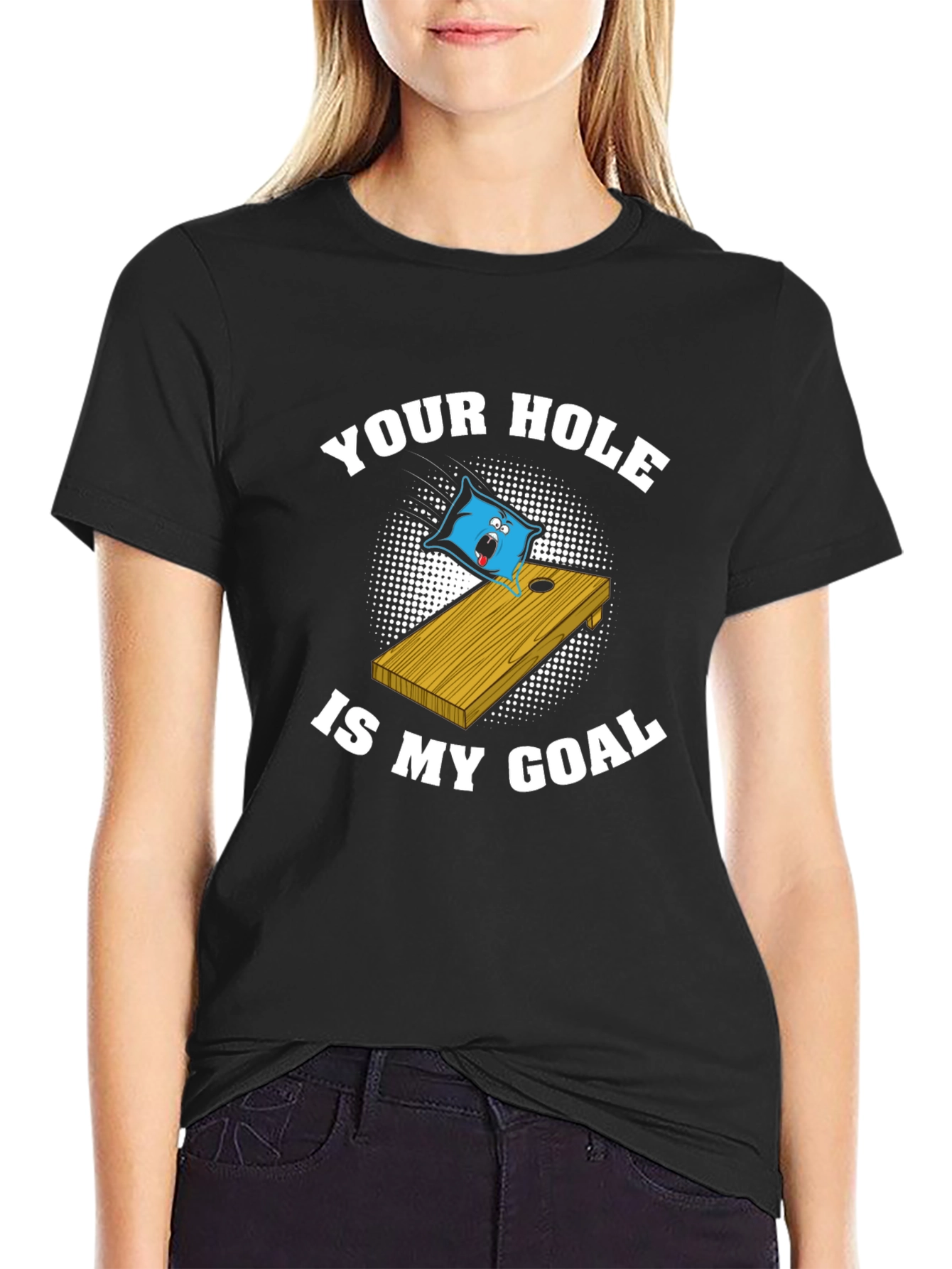 Black Your Hole Is My Goal Graphic T-Shirt view 2