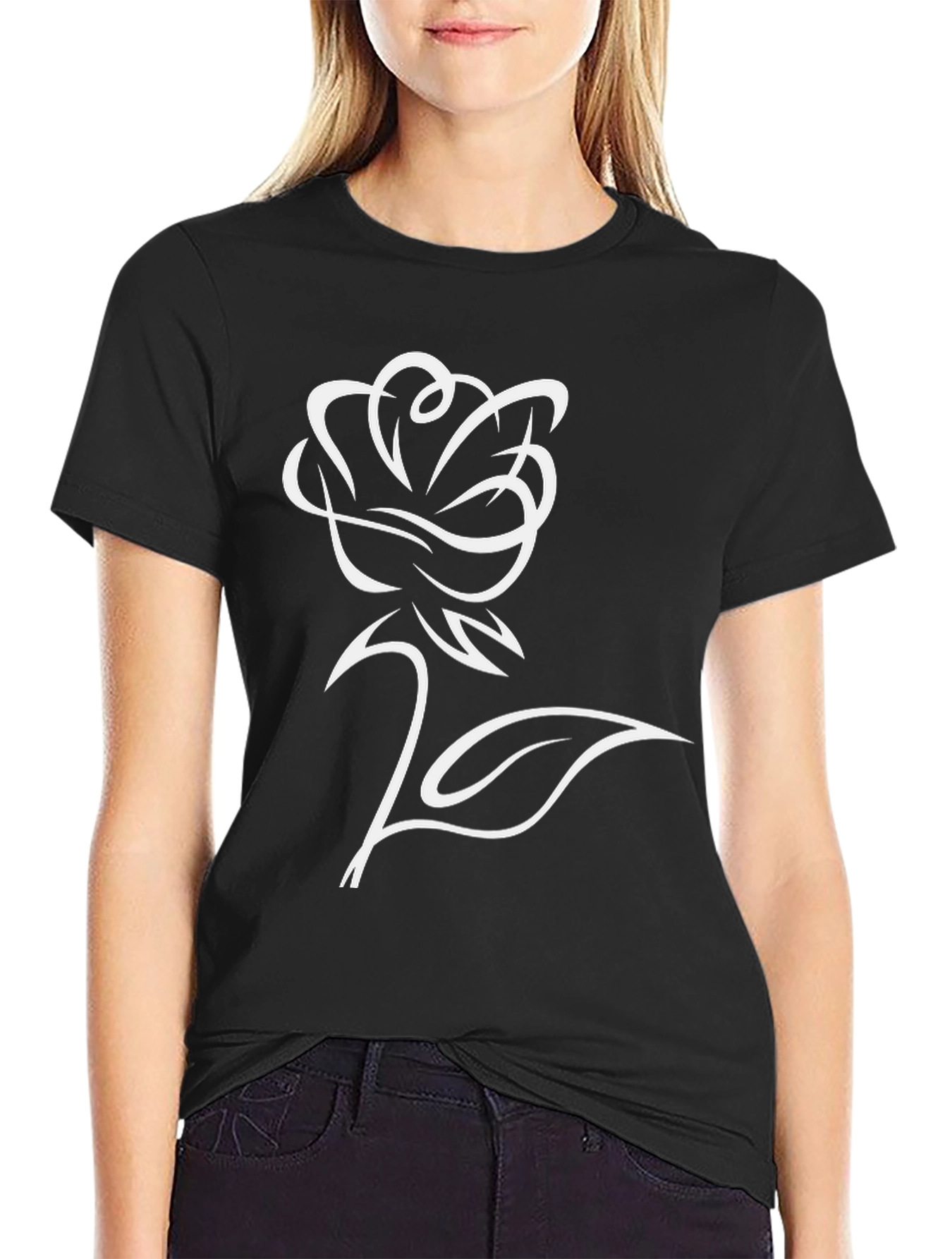 Black Black Rose Graphic Tee - Stylish Men's T-Shirt view 2