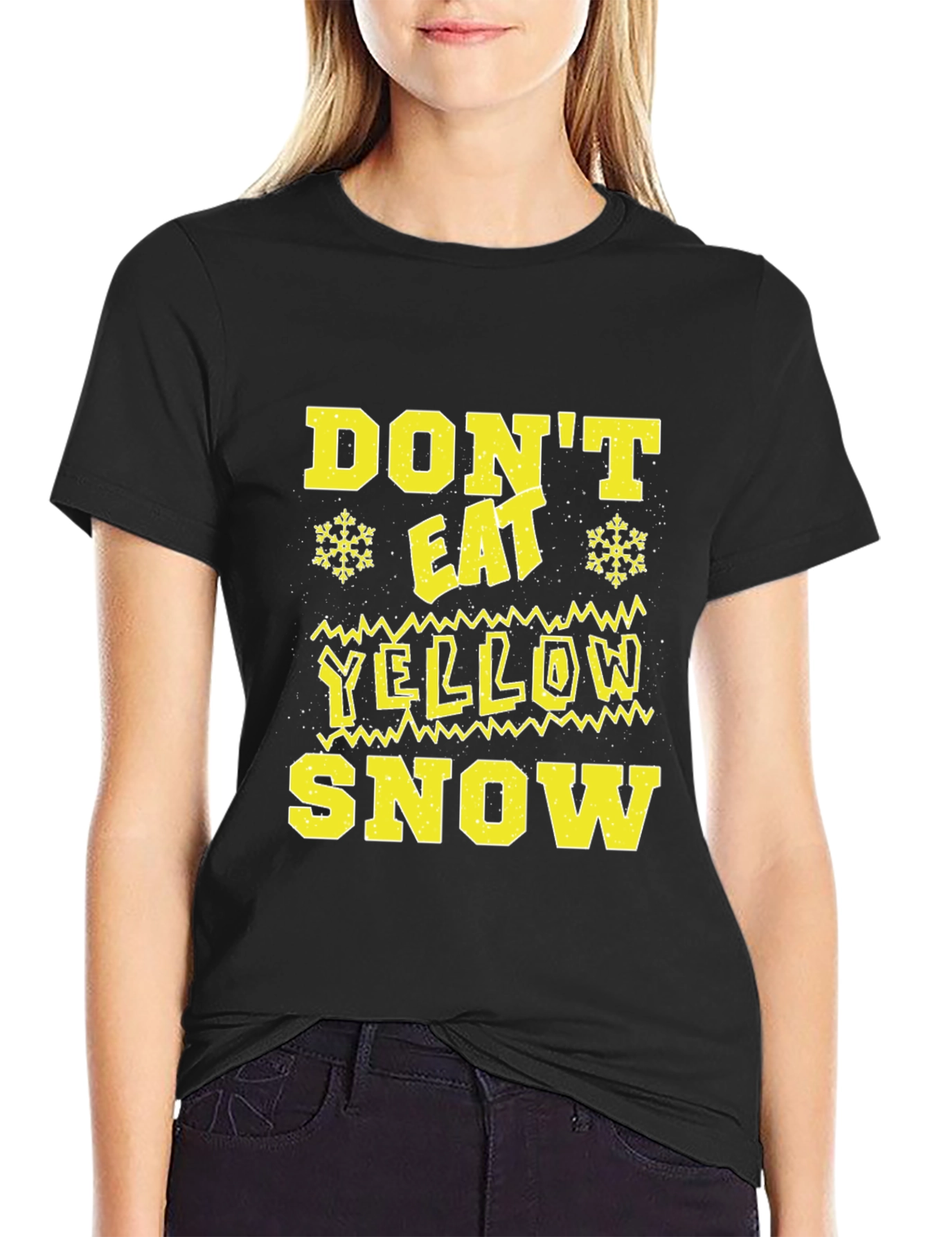 Black Don't Eat Yellow Snow Novelty T-Shirt view 2