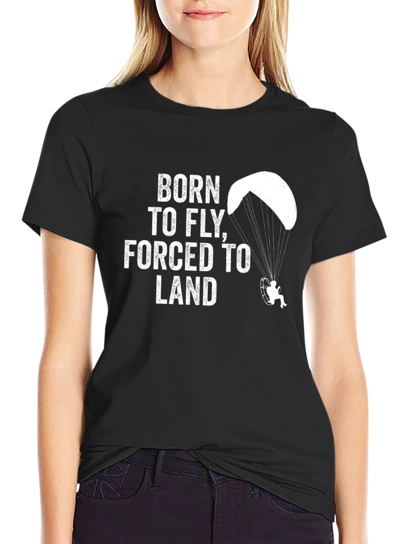 Black Born to Fly Black T-Shirt view 2