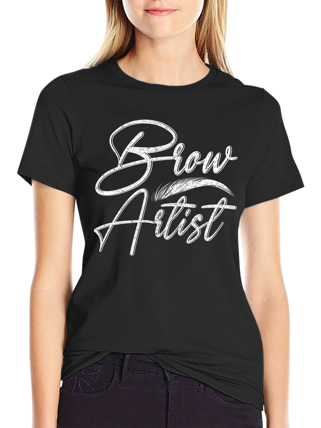 Black Brow Artist Graphic Tee - Unisex Black T-Shirt view 2