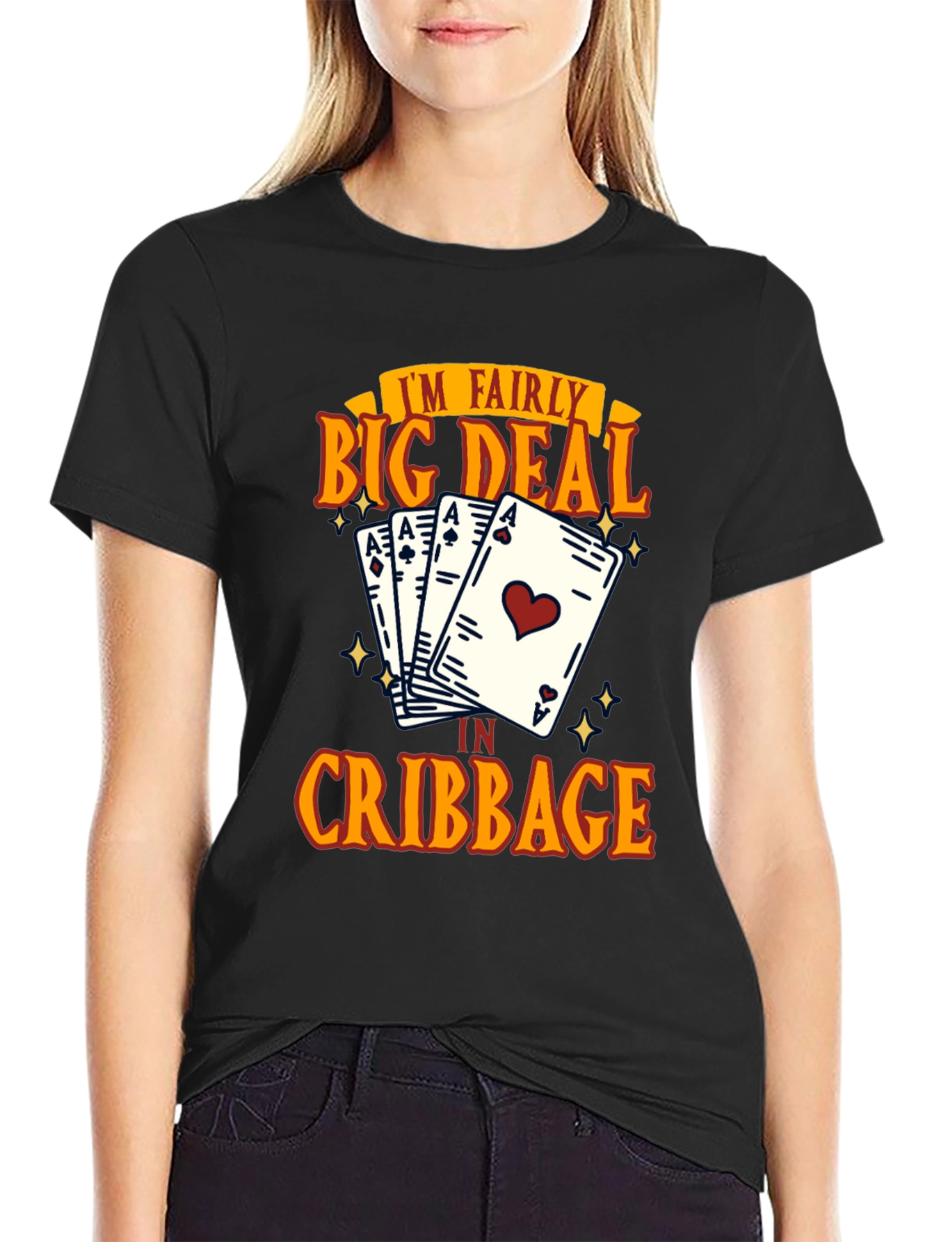 Black Fairly Big Deal Cribbage Card T-Shirt view 2