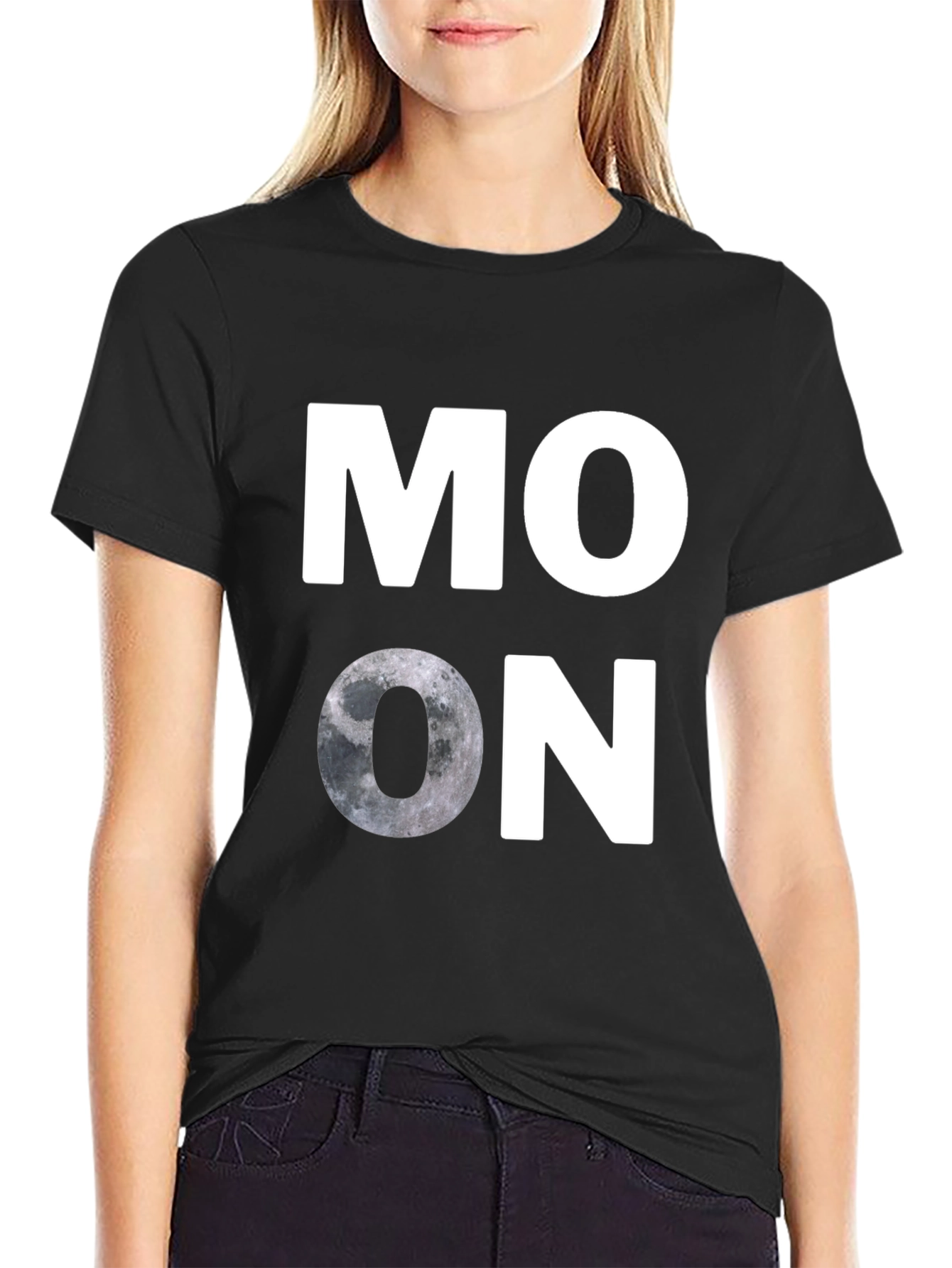 Black Moon Graphic T-Shirt - Casual Black Tee view 2