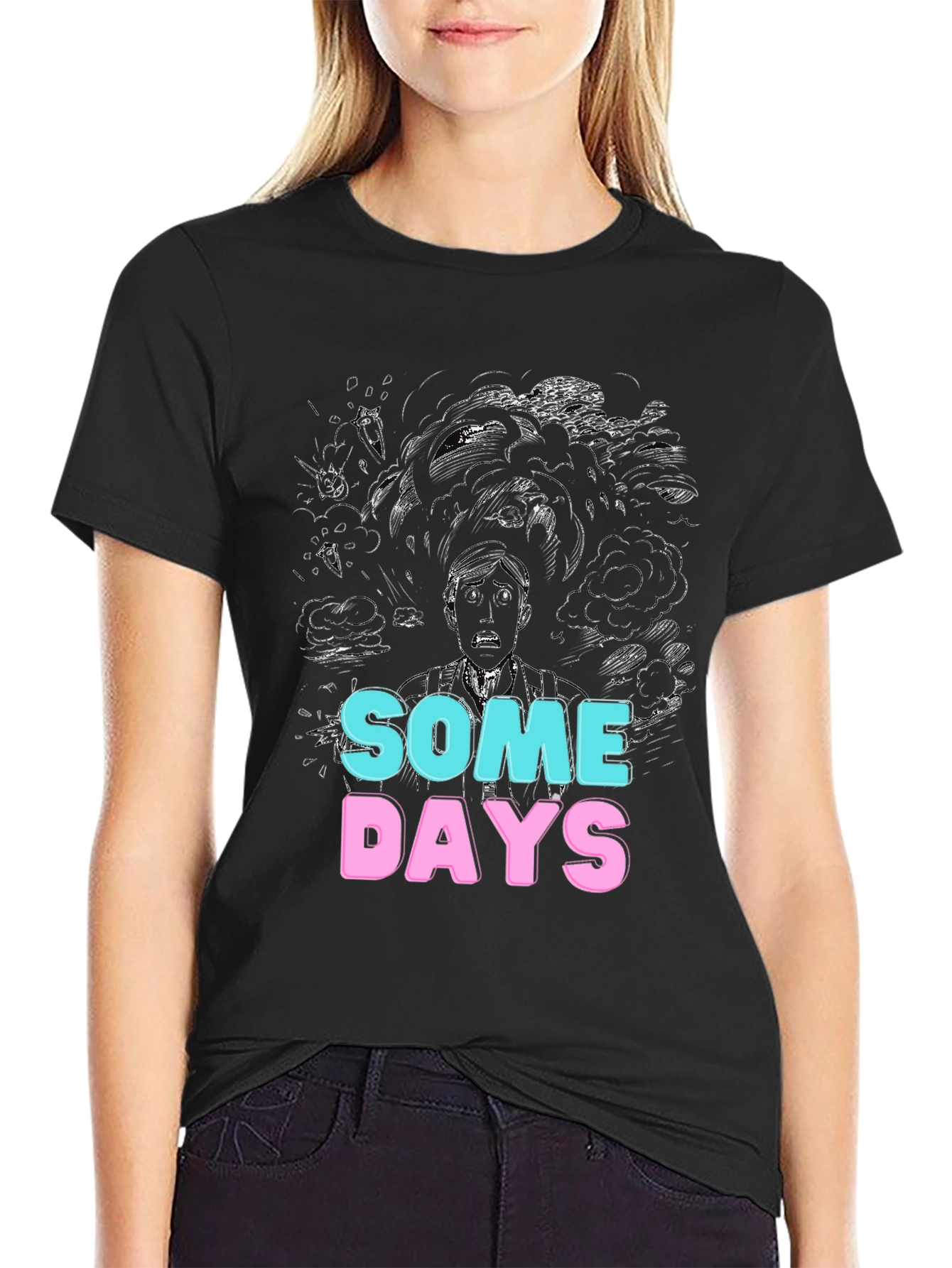 Black Some Days Graphic Tee - Unique Design view 2