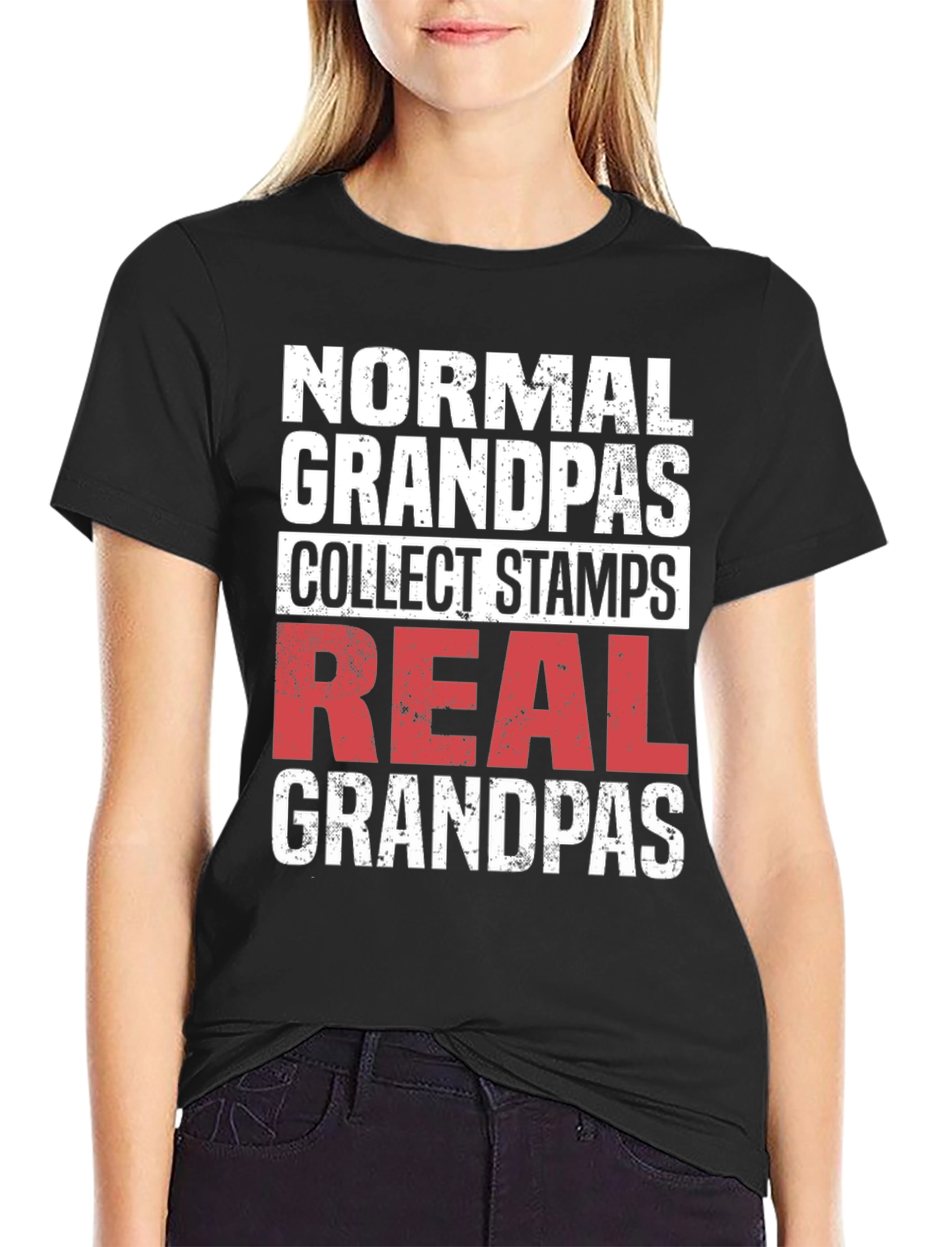 Black Real Grandpas T-Shirt view 2