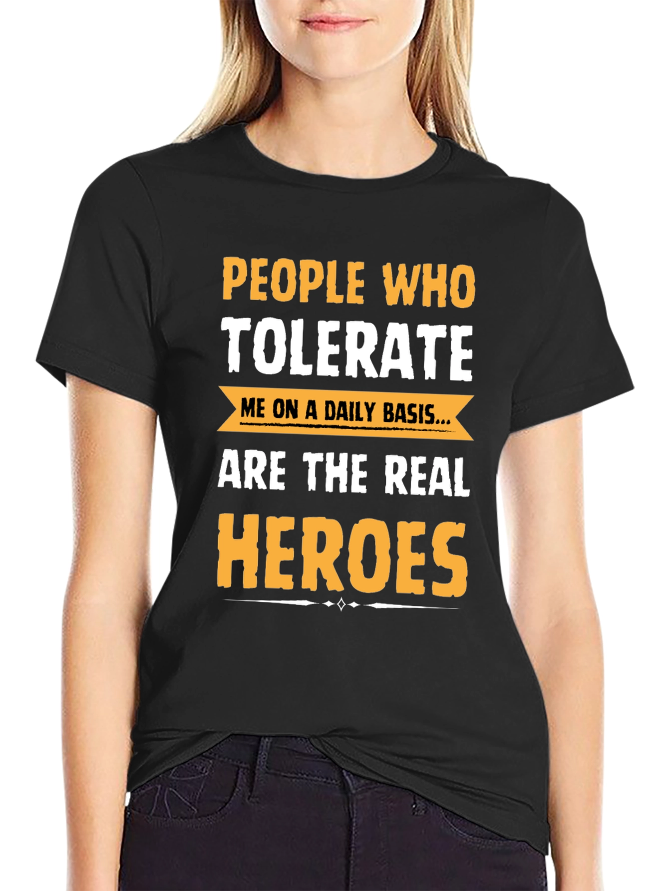 Black People Who Tolerate Me Funny Graphic Tee view 2