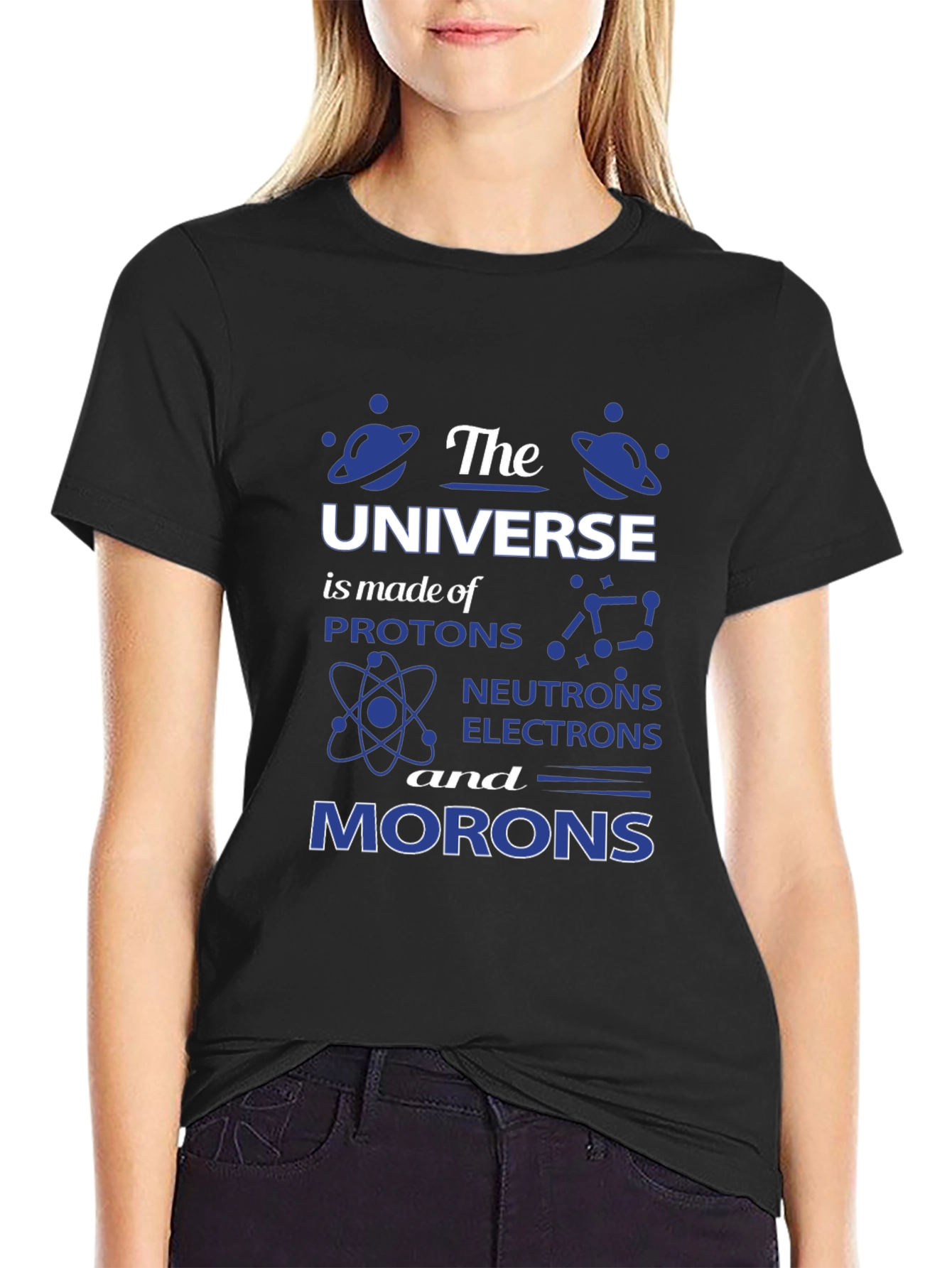 Black The Universe T-Shirt - Science Humor Tee view 2
