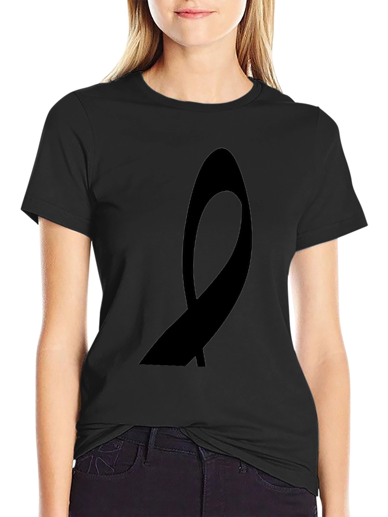 Black Men's Black Awareness Ribbon Graphic Tee view 2