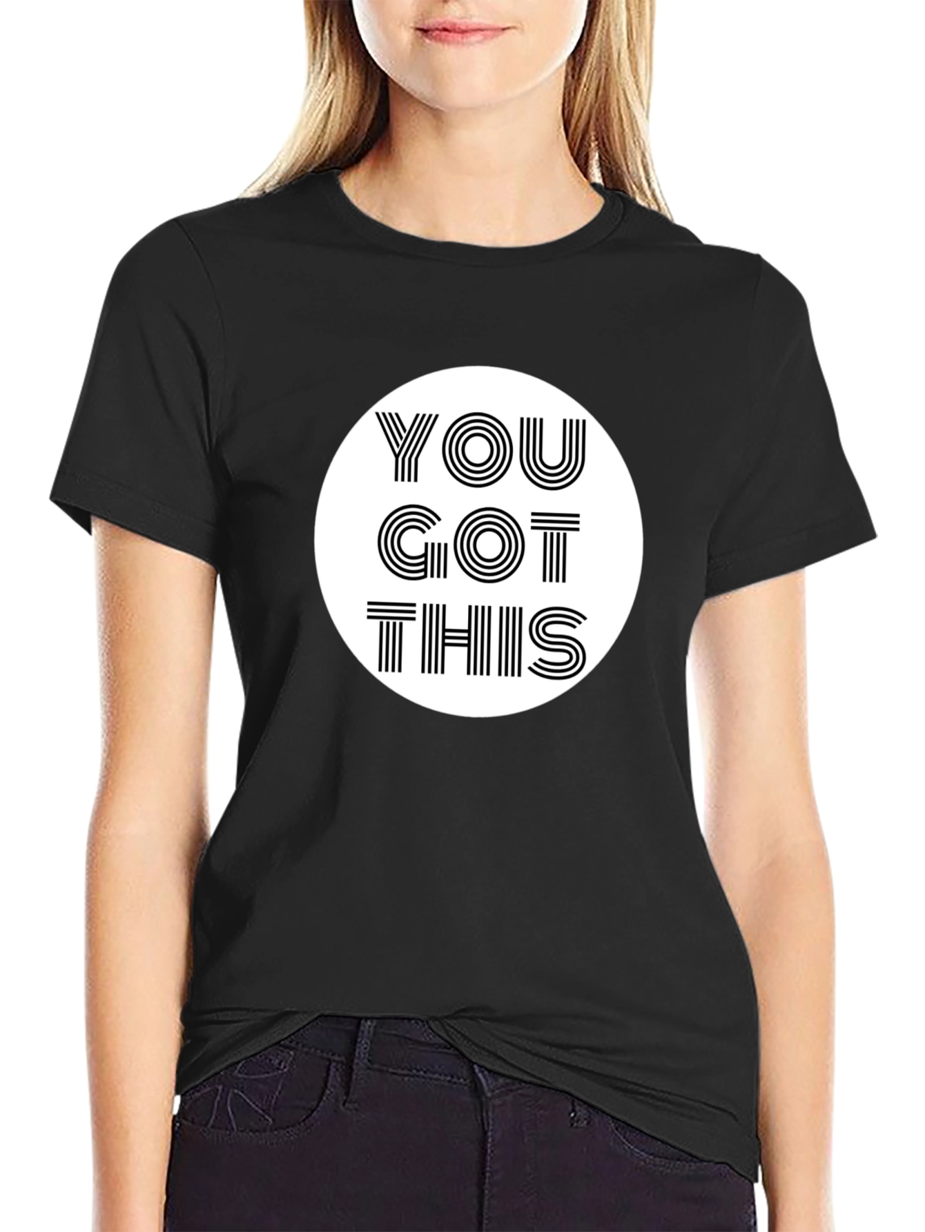 Black Motivational T-Shirt - You Got This - Black view 2