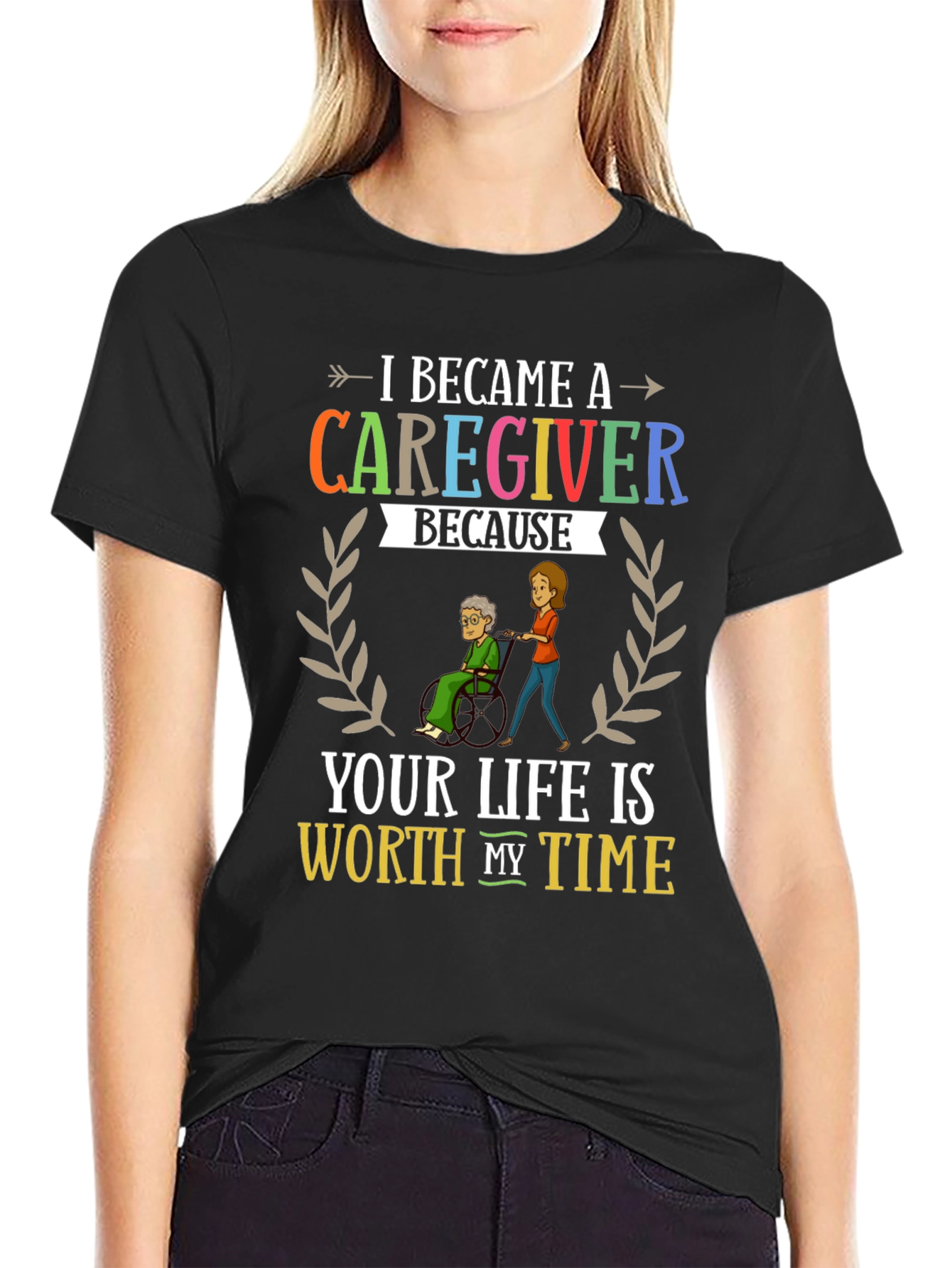 Black Caregiver Appreciation T-Shirt: Worth My Time view 2