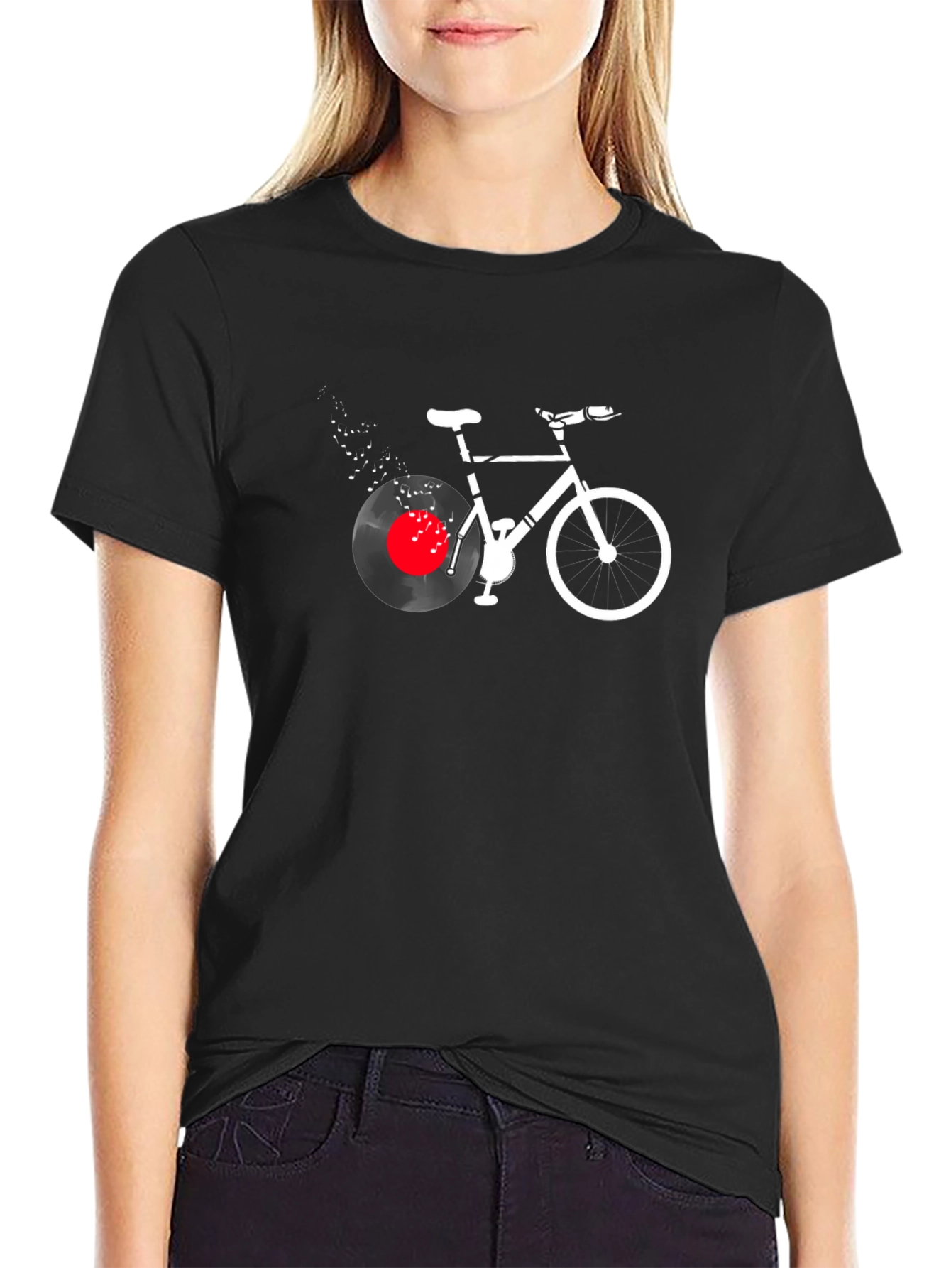 Black Cool Bike & Vinyl Graphic Tee view 2