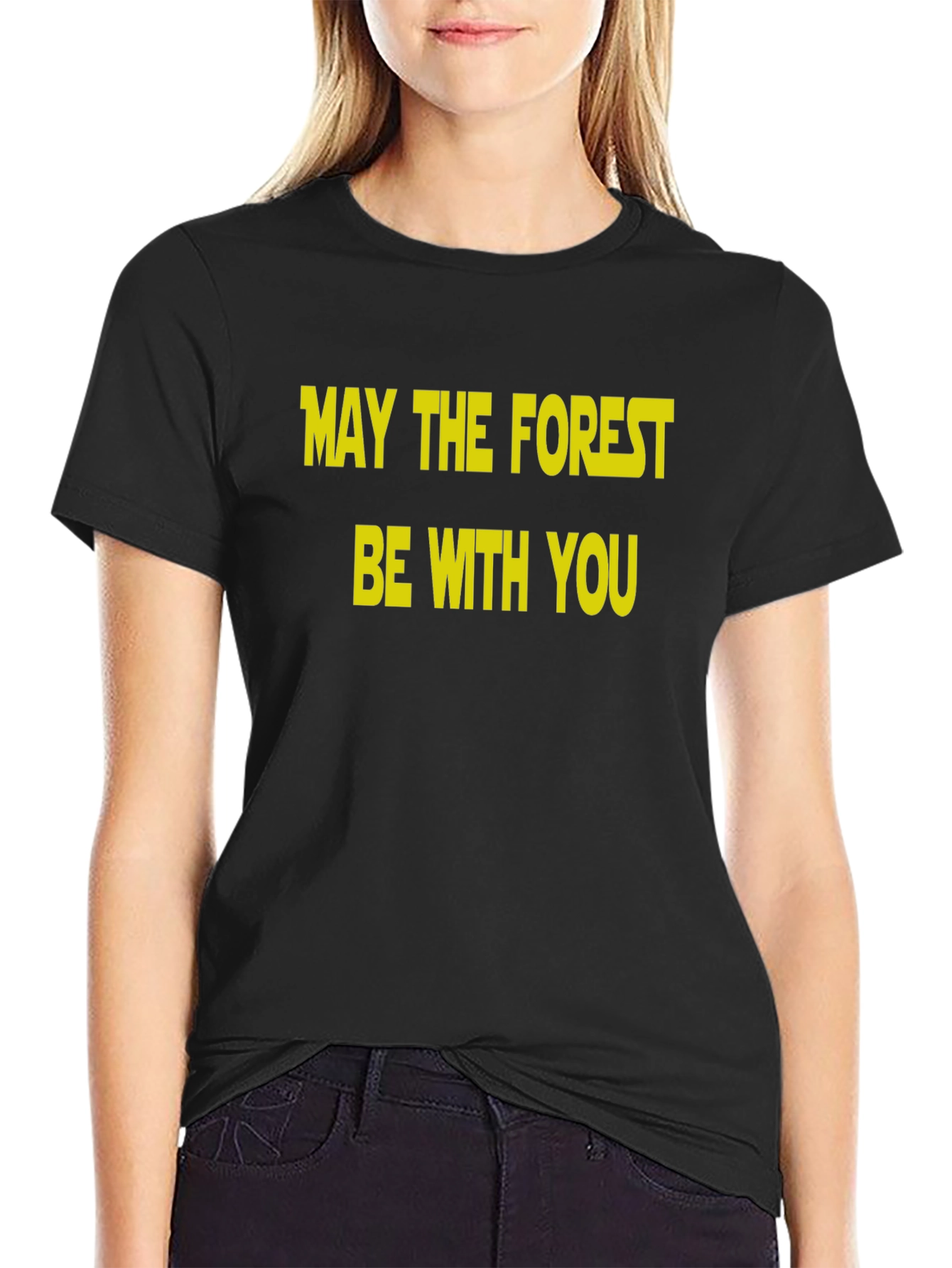 Black May the Forest Be With You T-Shirt view 2