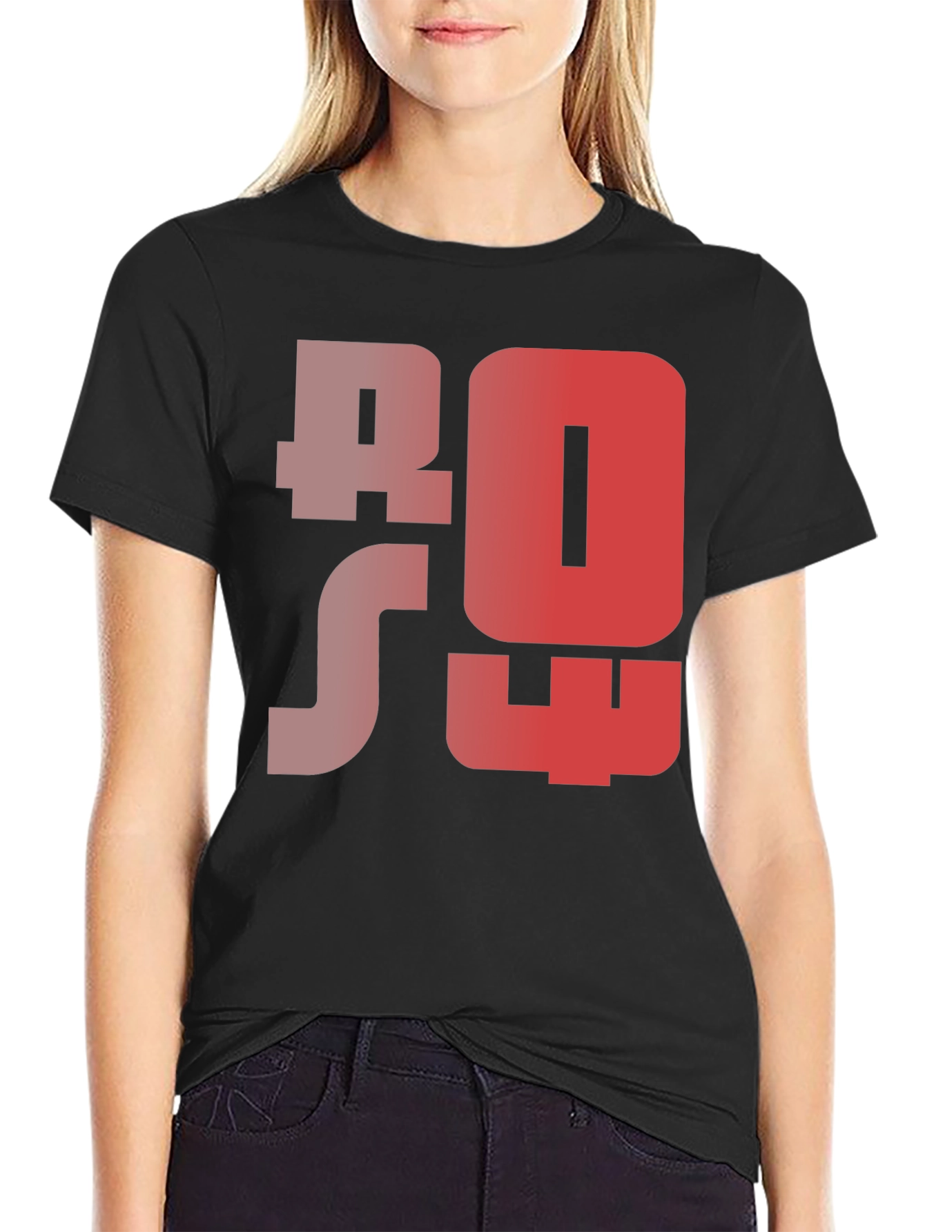 Black ROS T-Shirt - Unique Graphic Tee view 2