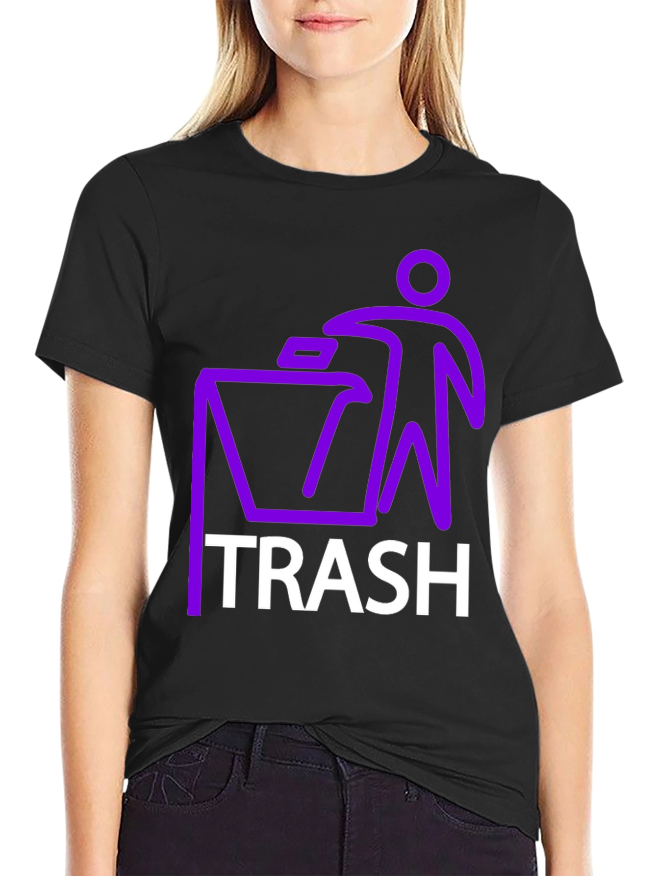 Black Trash Graphic T-Shirt - Novelty Design view 2