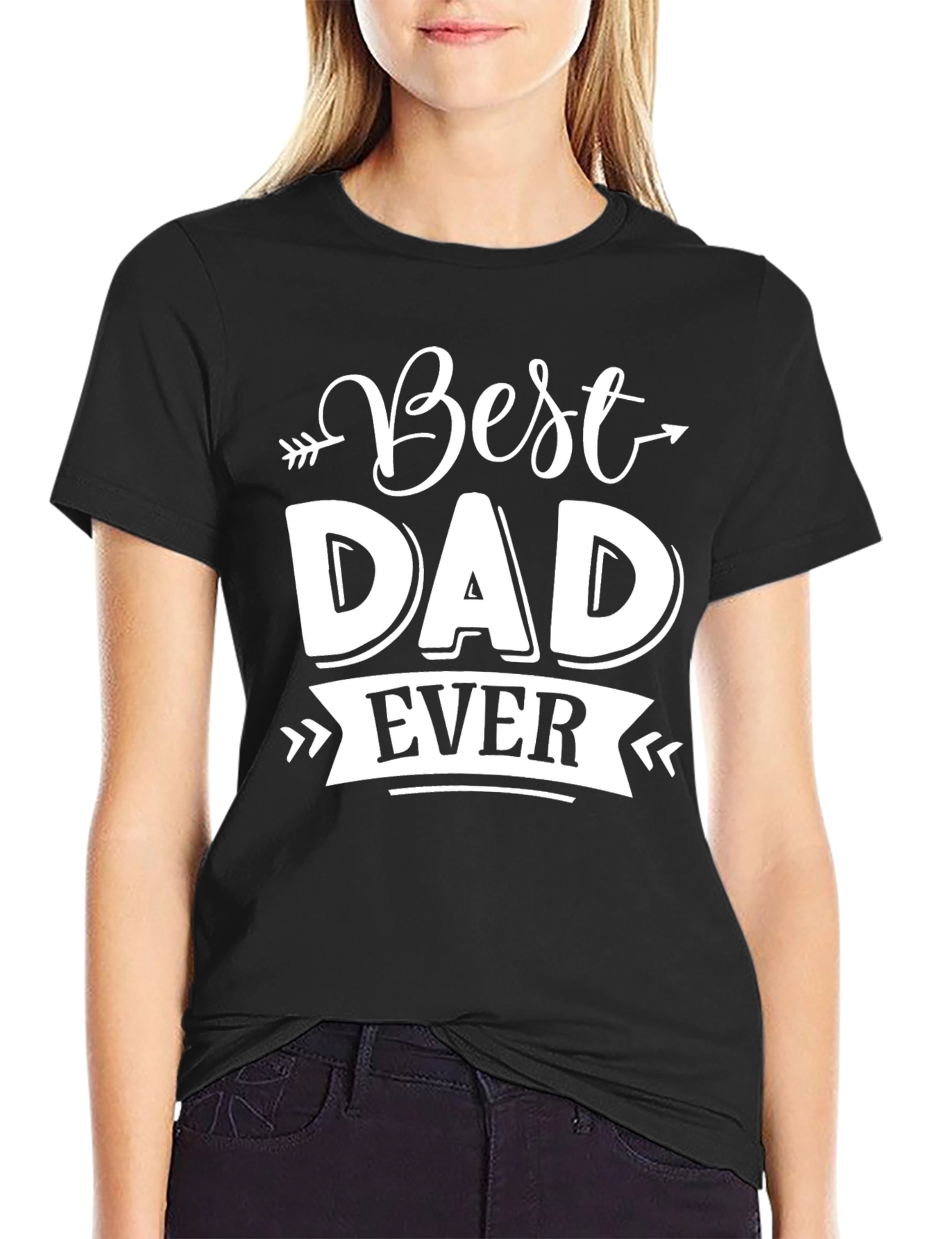 Black Best Dad Ever Graphic Tee - Black T-Shirt view 2