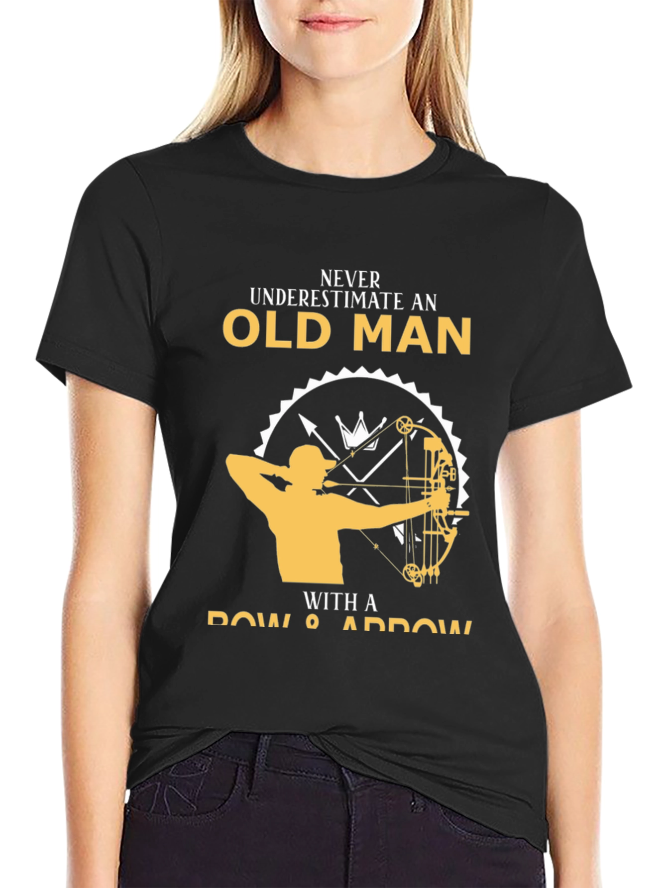 Black Never Underestimate Old Man T-Shirt view 2