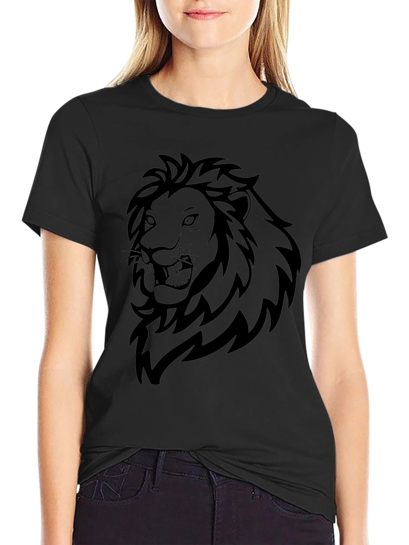 Black Black Lion Graphic Tee - Bold Statement view 2