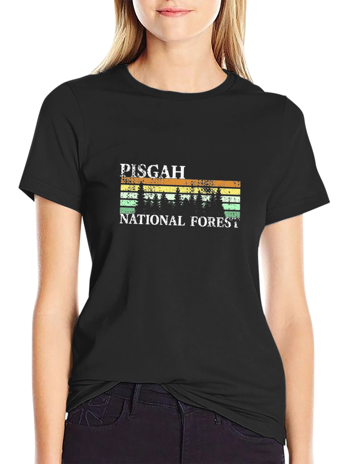 Black Pisgah National Forest Graphic T-Shirt view 2