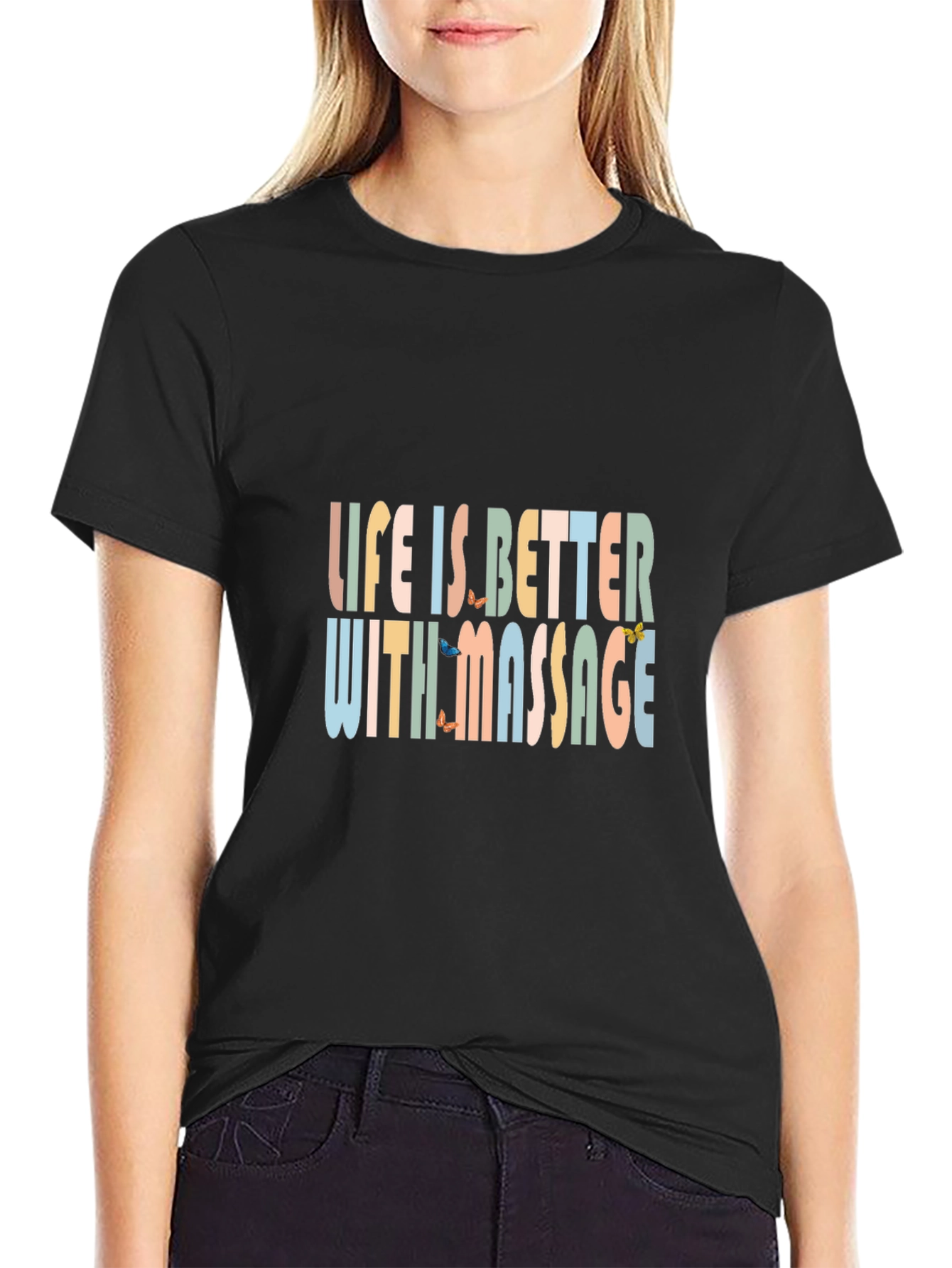 Black Life is Better With Massage T-Shirt view 2