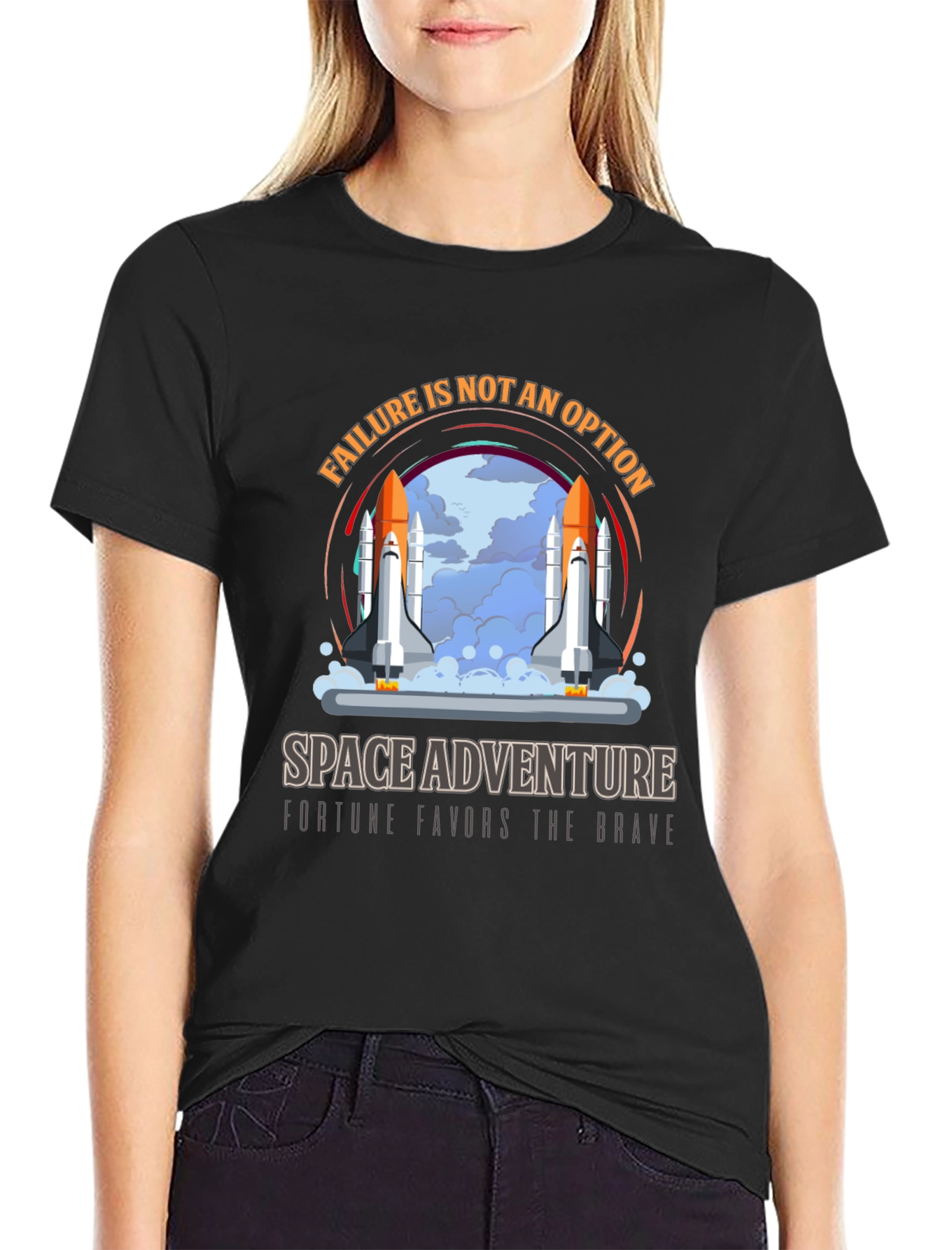 Black Space Adventure T-Shirt - Failure is Not an Option view 2