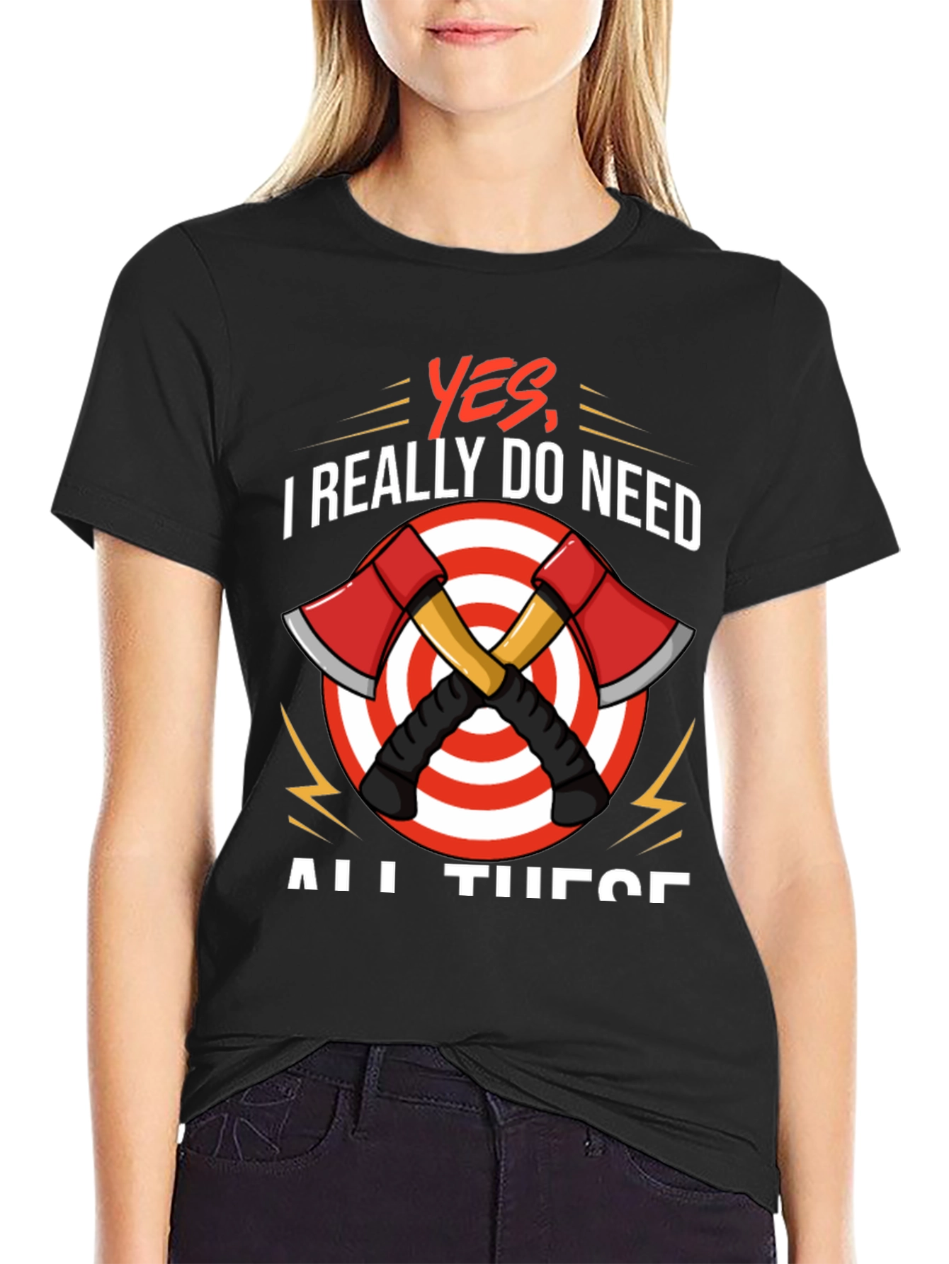 Black Axe Throwing T-Shirt - Yes, I Need All These view 2