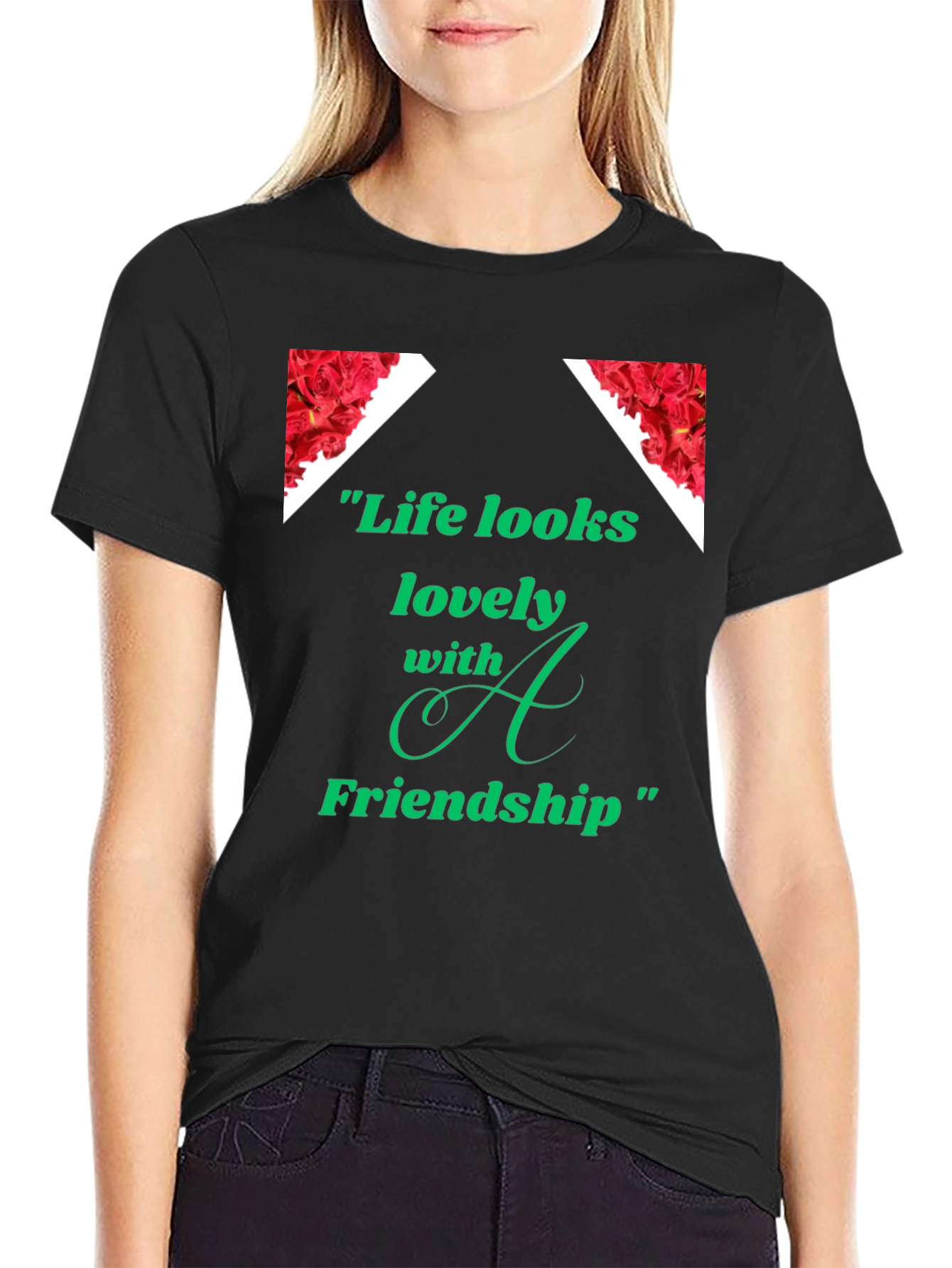 Black Life Looks Lovely Friendship Graphic Tee view 2