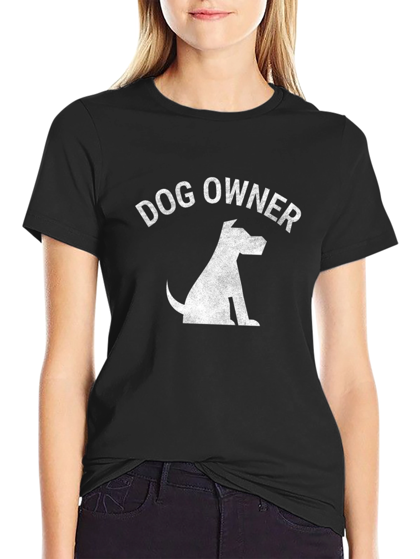 Black Dog Owner Graphic Tee - Black Cotton Casual T-Shirt view 2