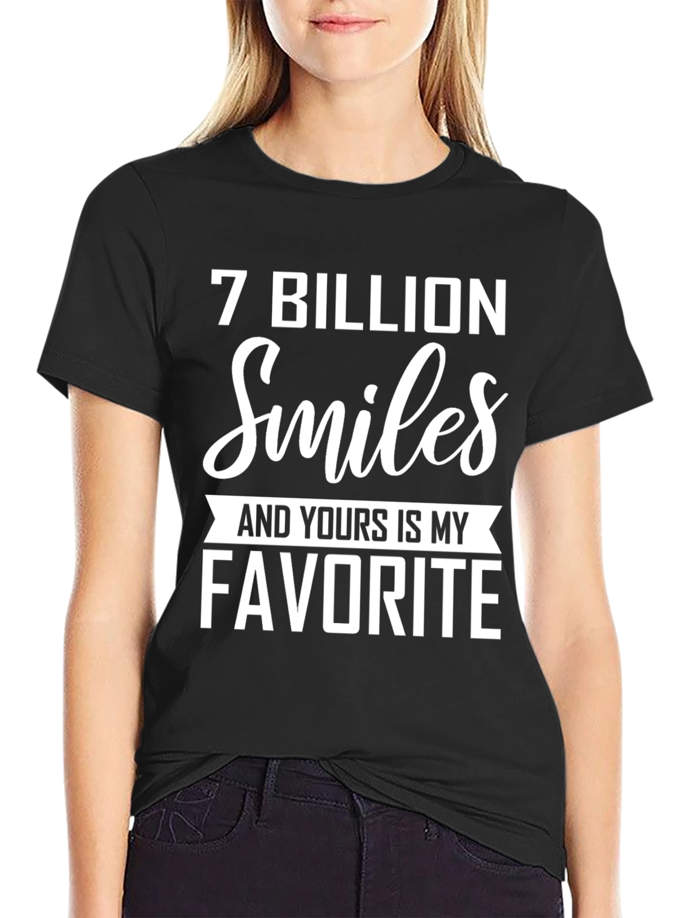 Black 7 Billion Smiles Favorite T-Shirt view 2