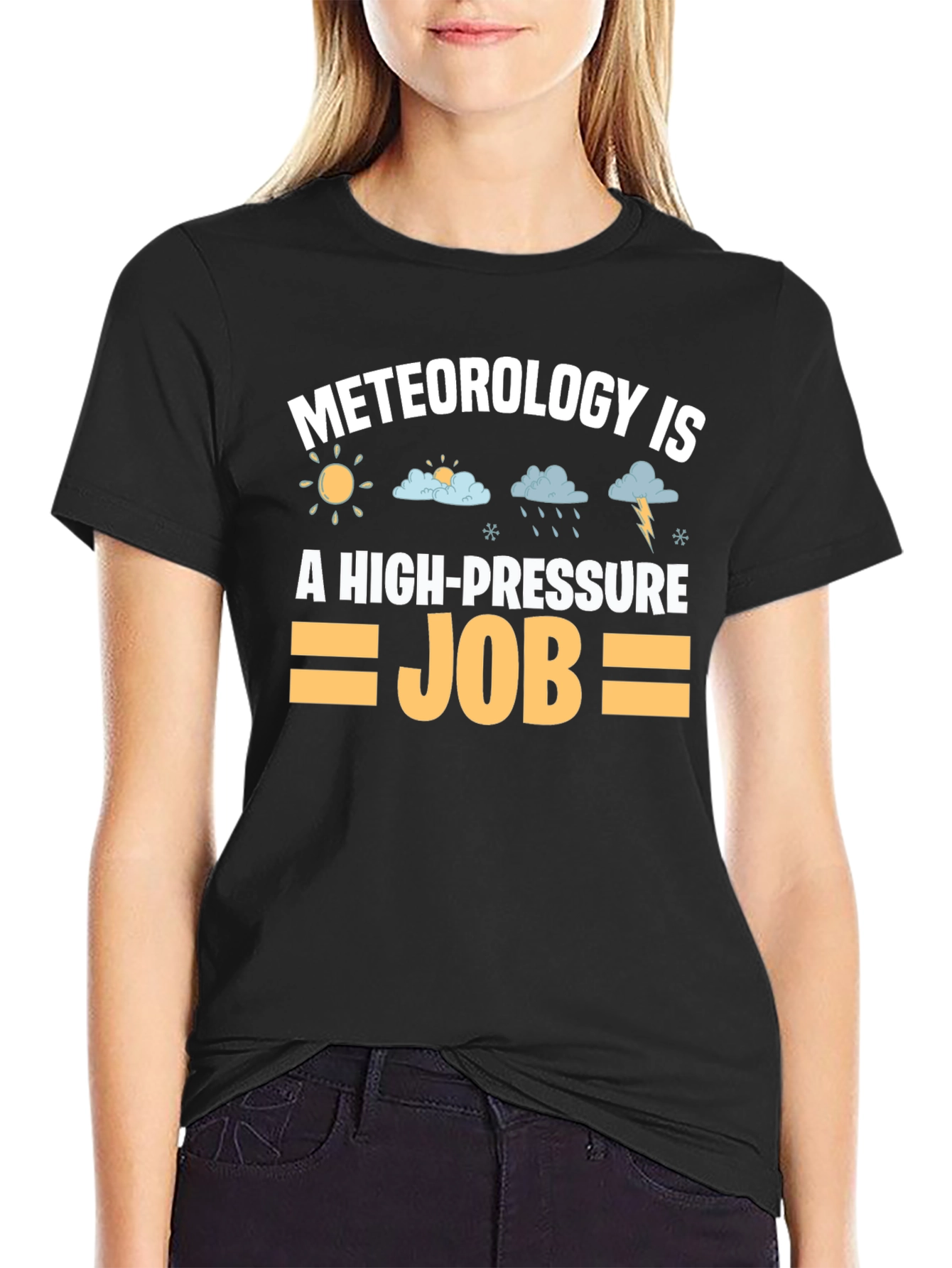 Black Meteorology High Pressure Job Graphic Tee view 2