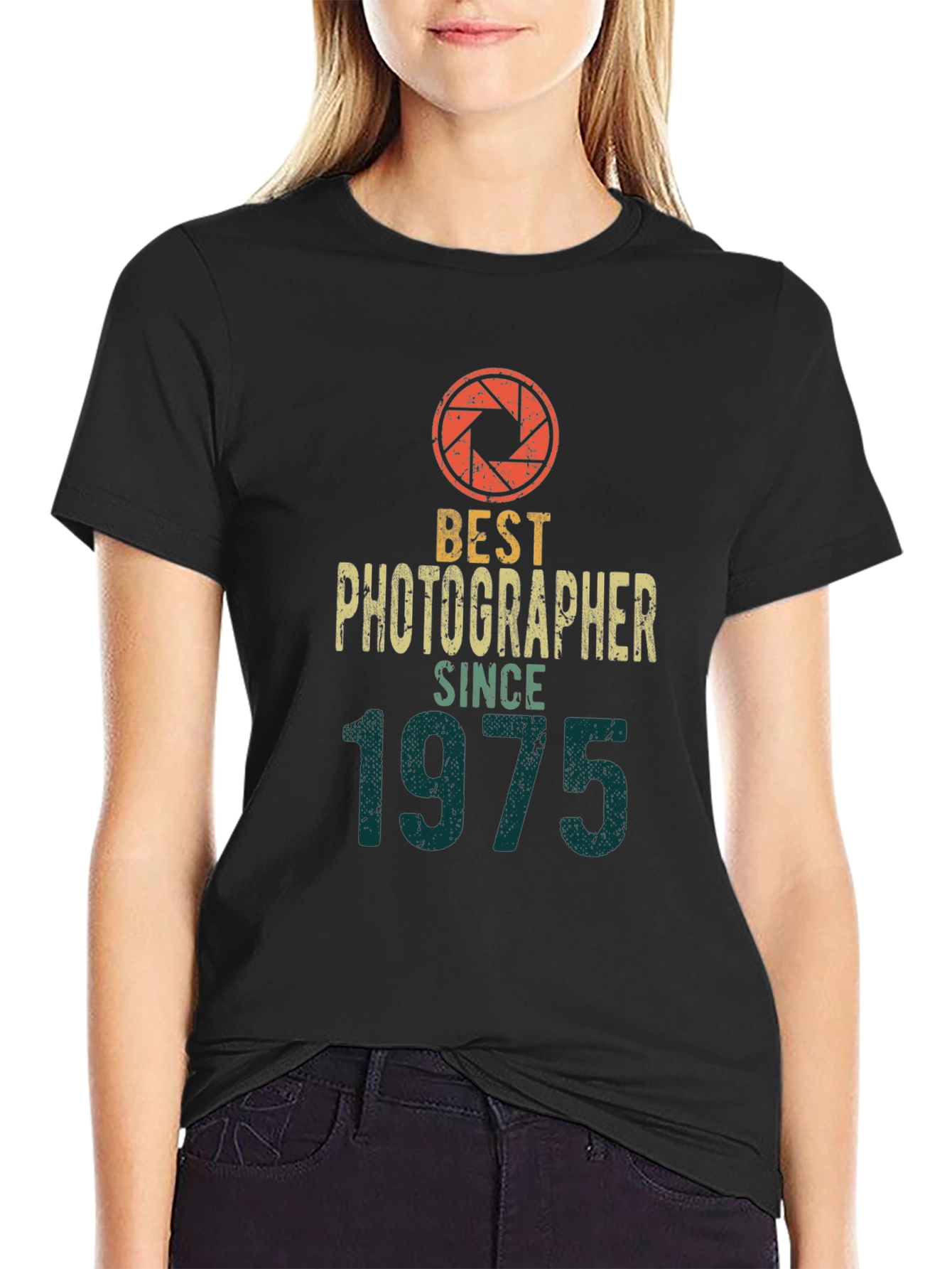 Black Best Photographer Since 1975 Graphic Tee view 2