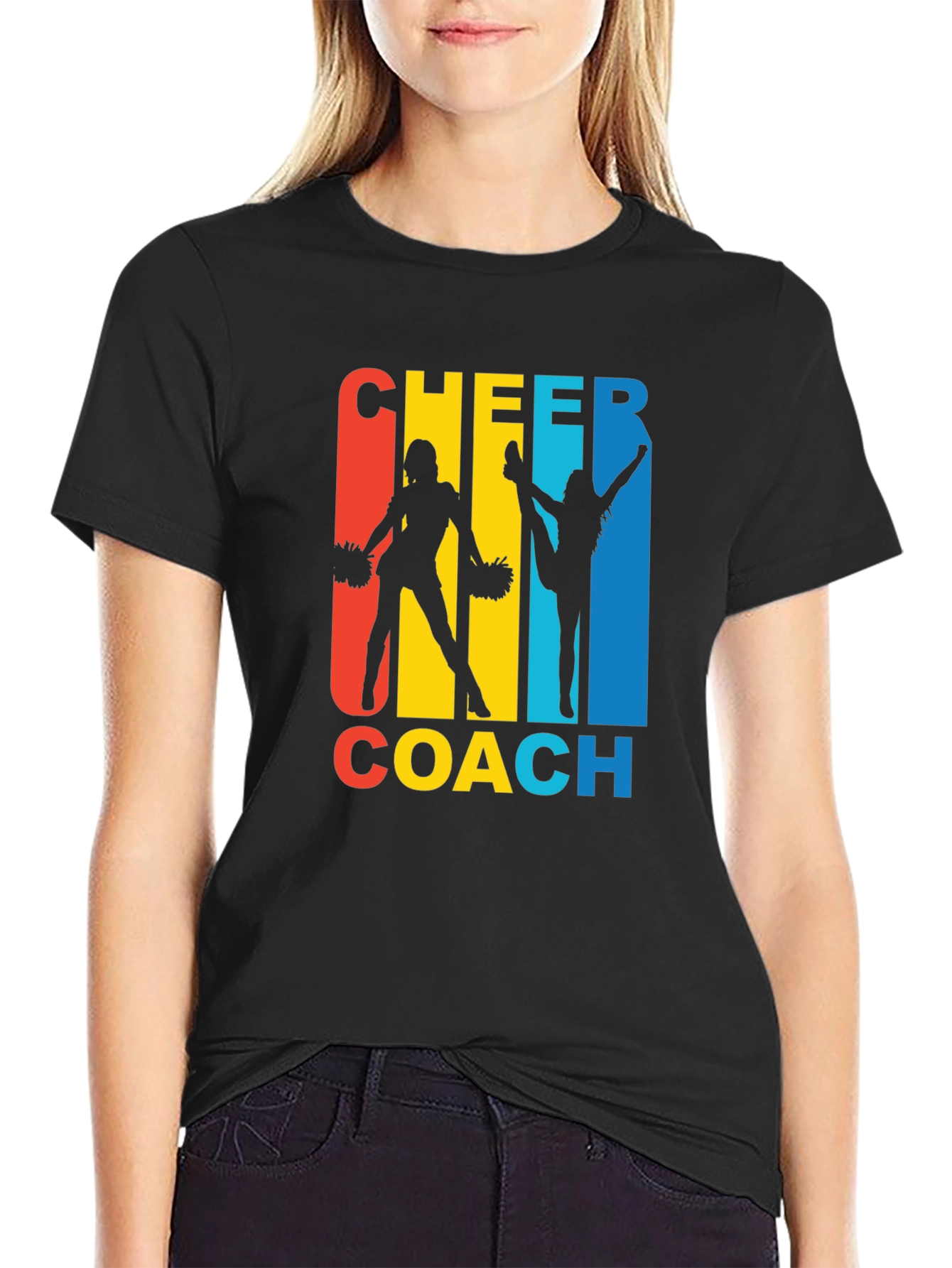 Black Cheer Coach Graphic T-Shirt view 2