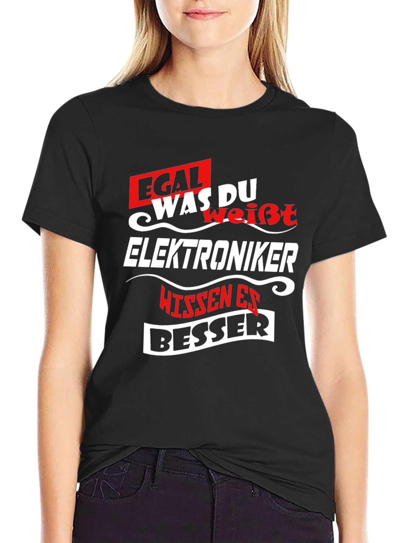 Black Electronics Expert T-Shirt - Egal Was Du WeiBt view 2