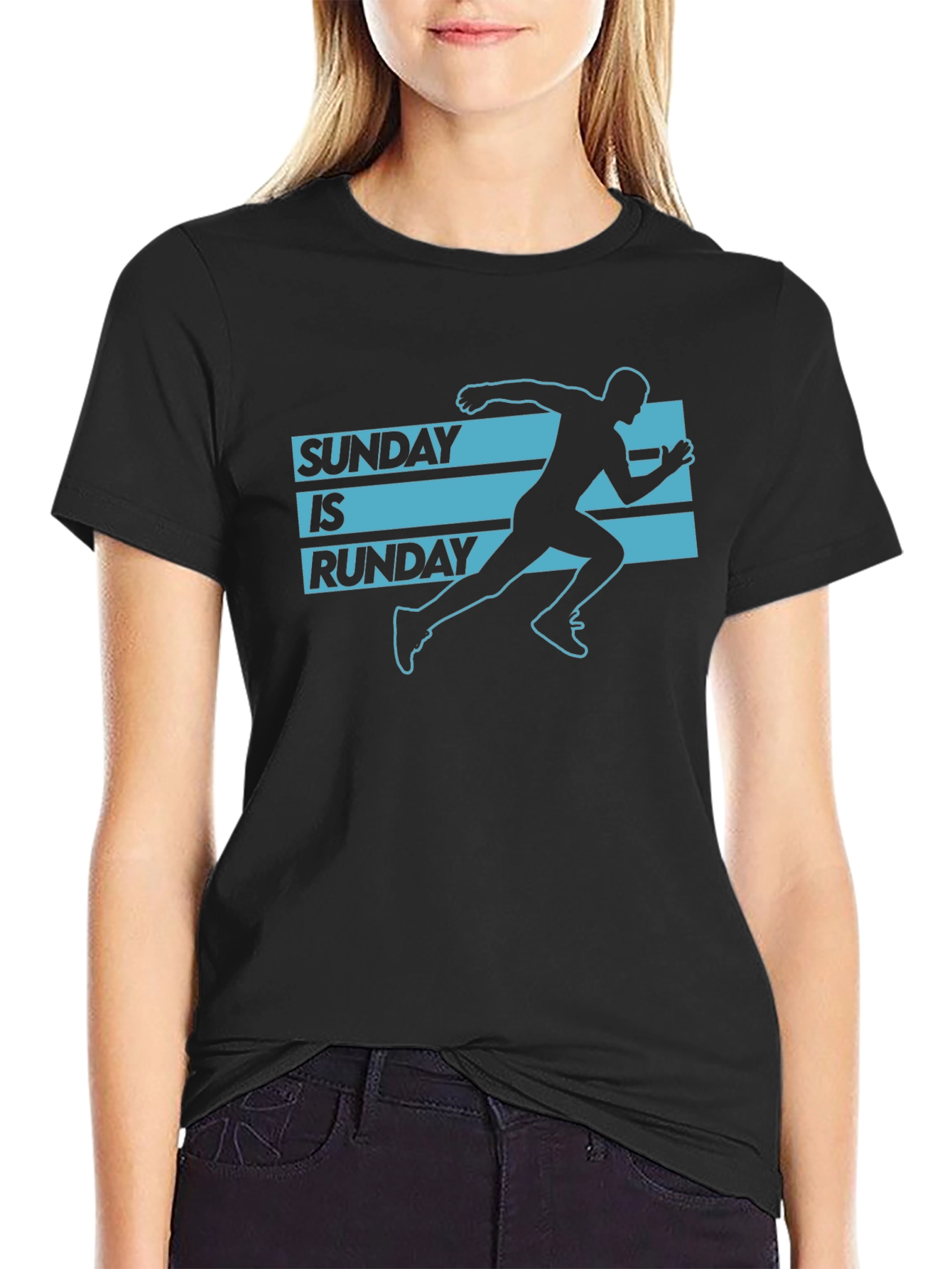 Black Sunday is Runday Graphic Tee - Men's Black T-Shirt view 2