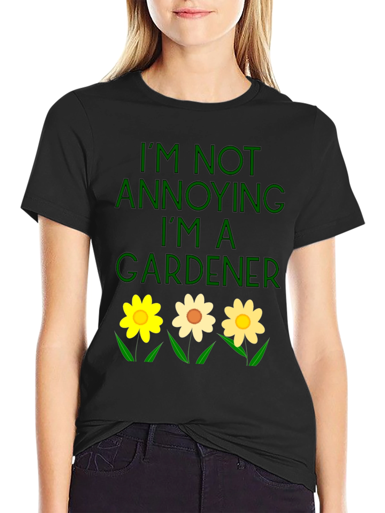 Black Gardener T-Shirt - I'm Not Annoying Funny Garden Shirt view 2