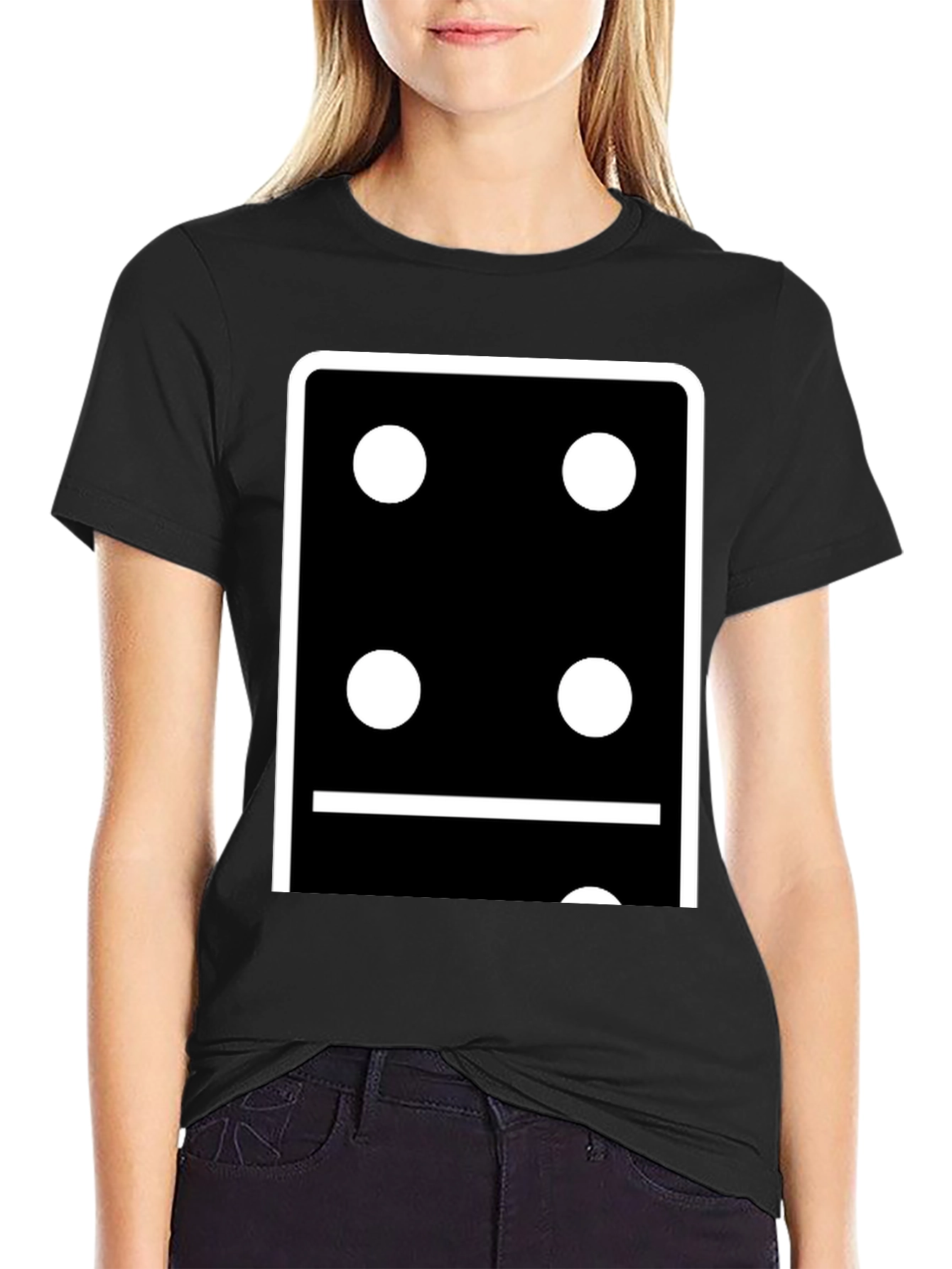 Black Domino Six T-Shirt - Stylish Casual Wear view 2