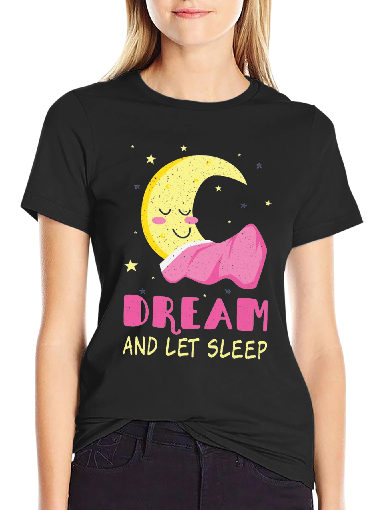 Black Dream and Let Sleep Graphic Tee - Soft Cotton Blend view 2