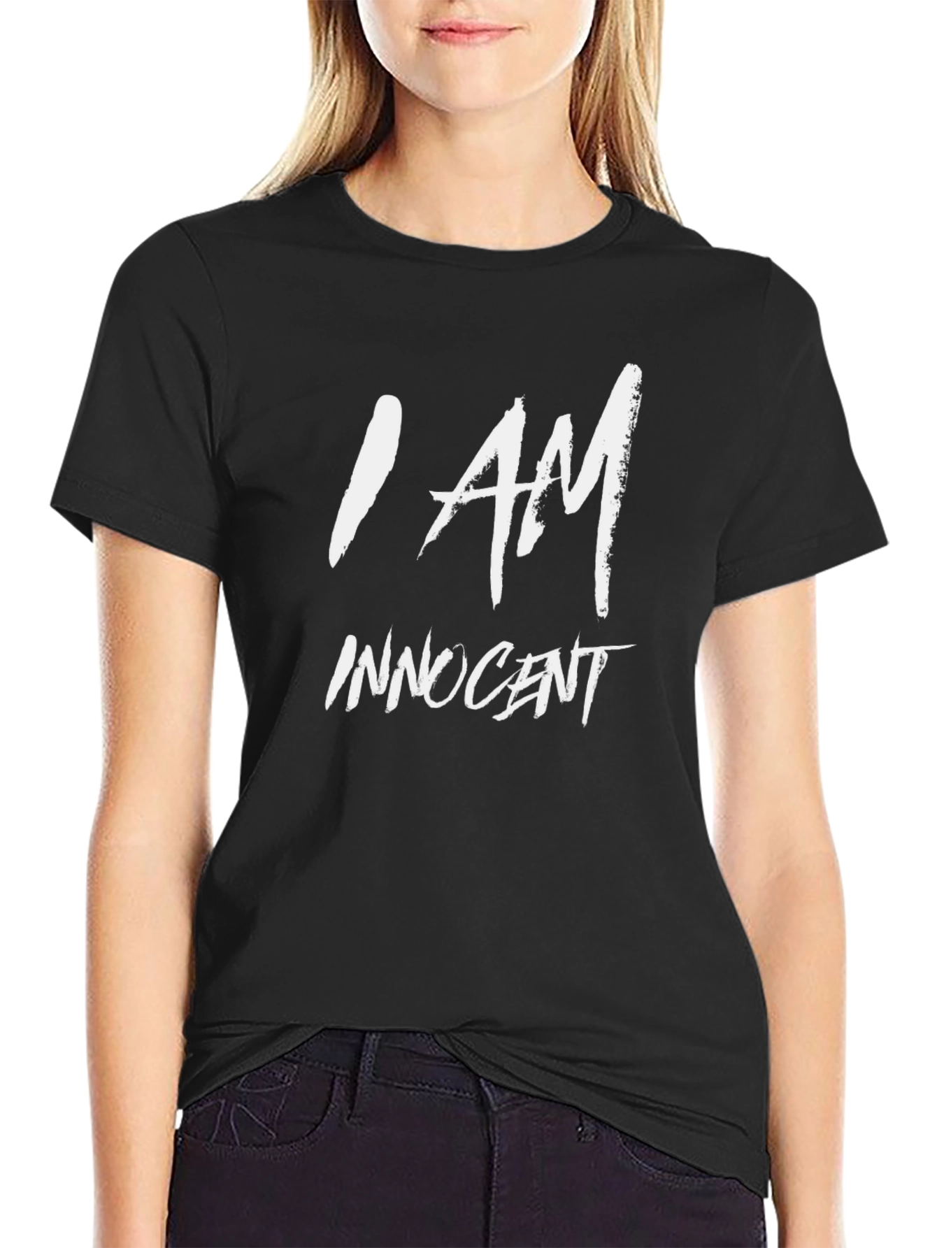 Black I am Innocent Graphic Tee - Mens Short Sleeve Black T-Shirt view 2